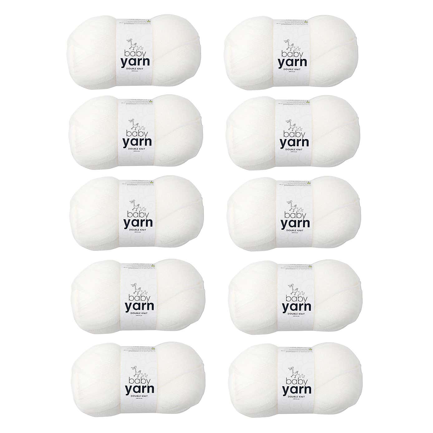 Pack of 10 DK Baby Yarn 100g Balls