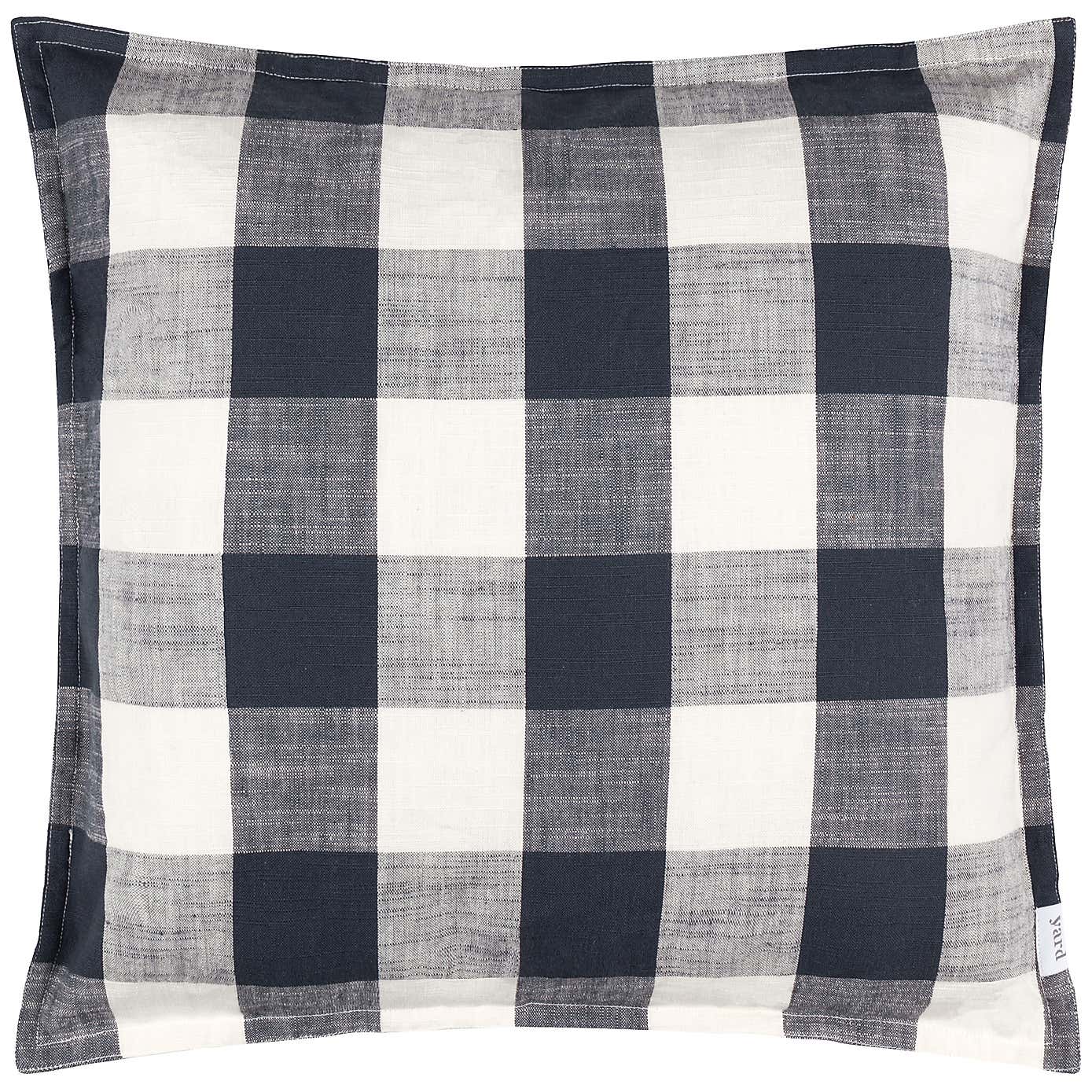 Yard Chesil Check Outdoor Cotton Square Cushion