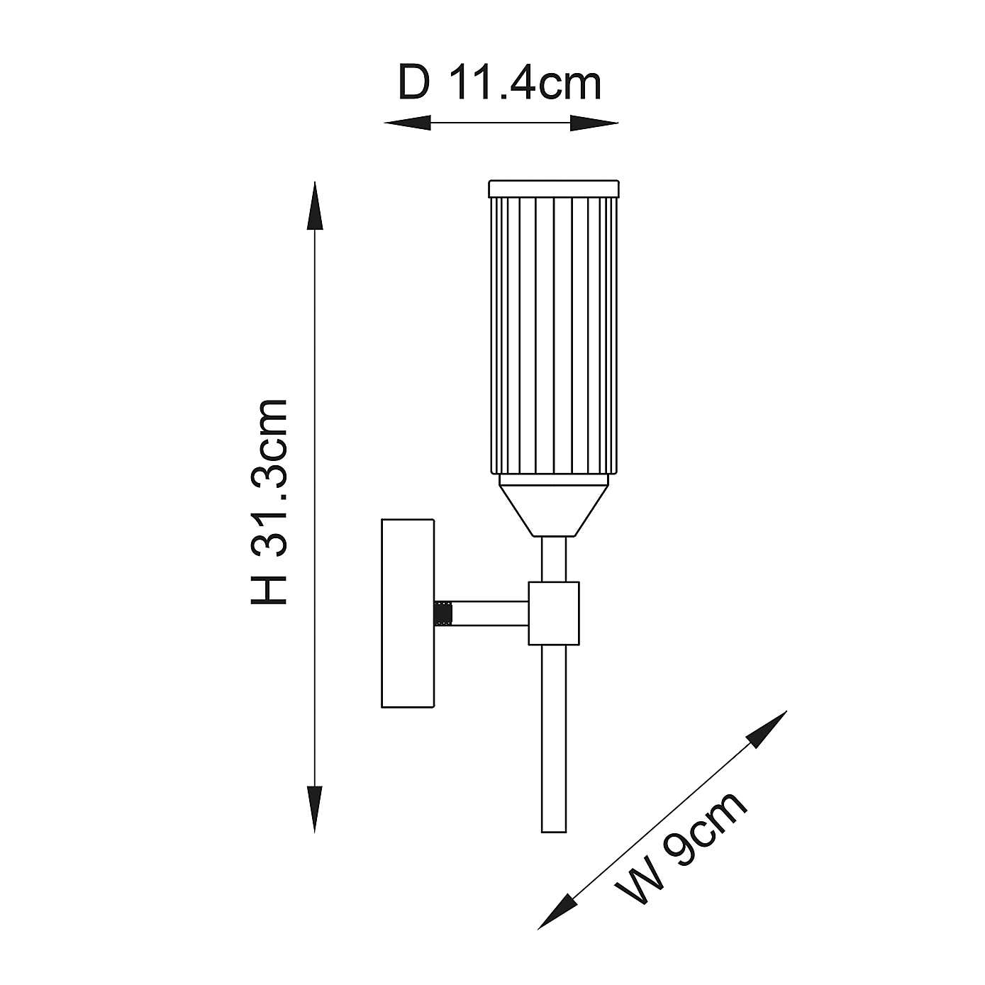 Vogue Bailey Ribbed Wall Light