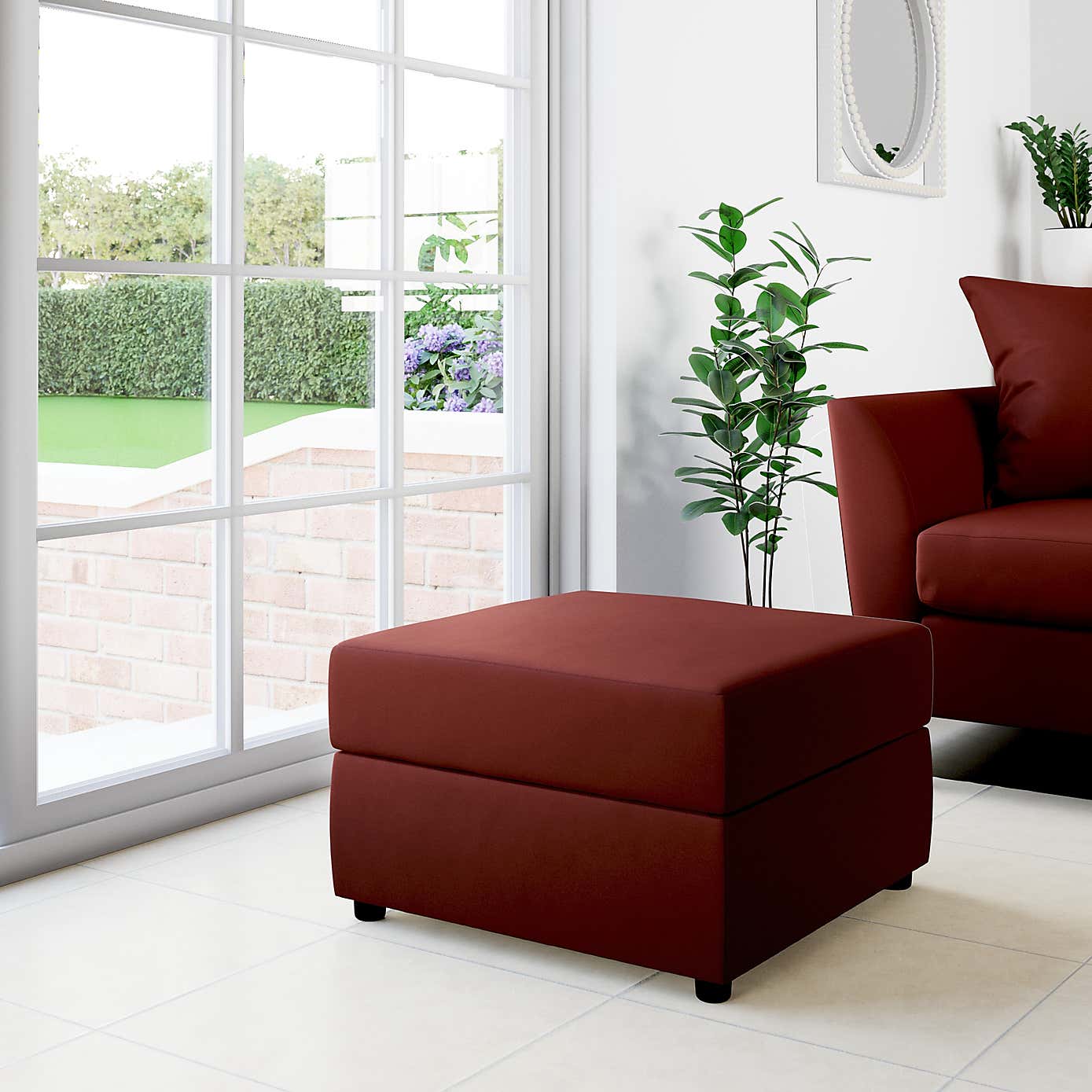 Square Opulent Velvet Storage Footstool