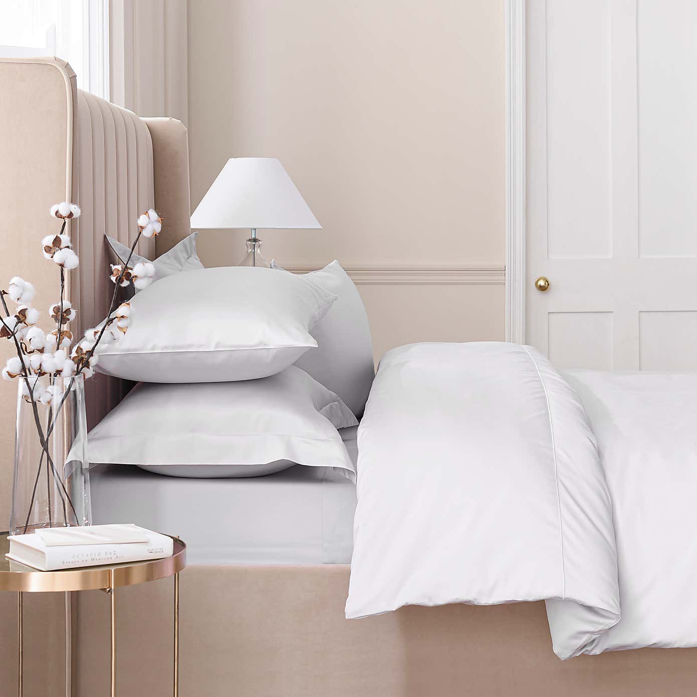 Dorma 300 Thread Count 100% Cotton Sateen Plain Oxford Pillowcase