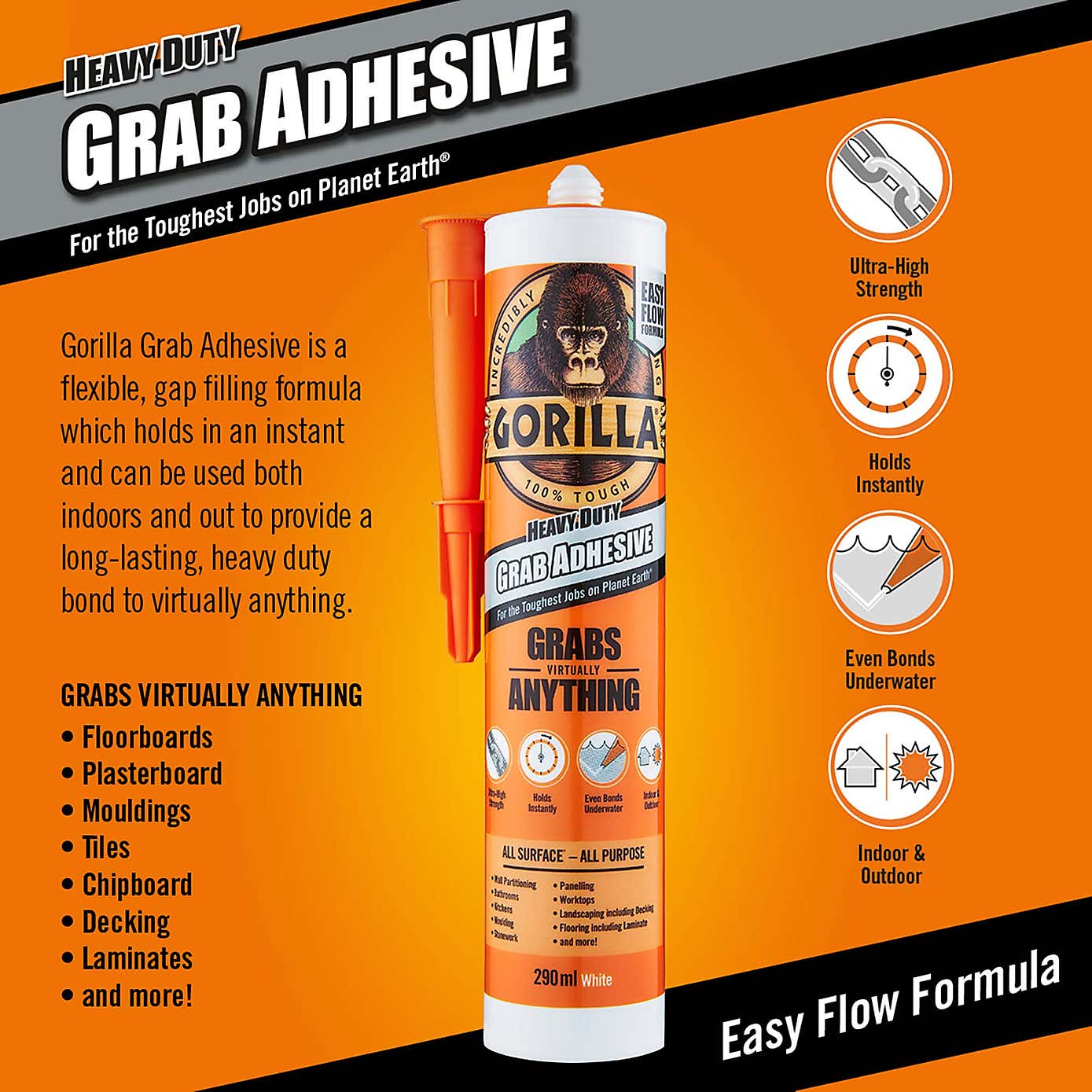 Gorilla Grab Adhesive 290ml White