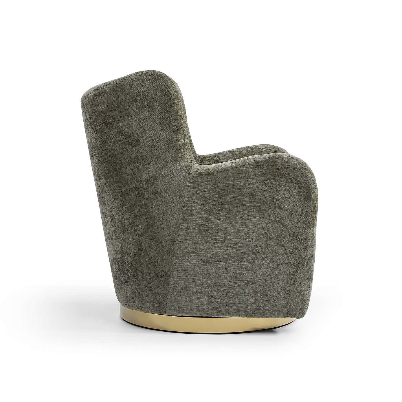 Theo Distressed Chenille Swivel Armchair