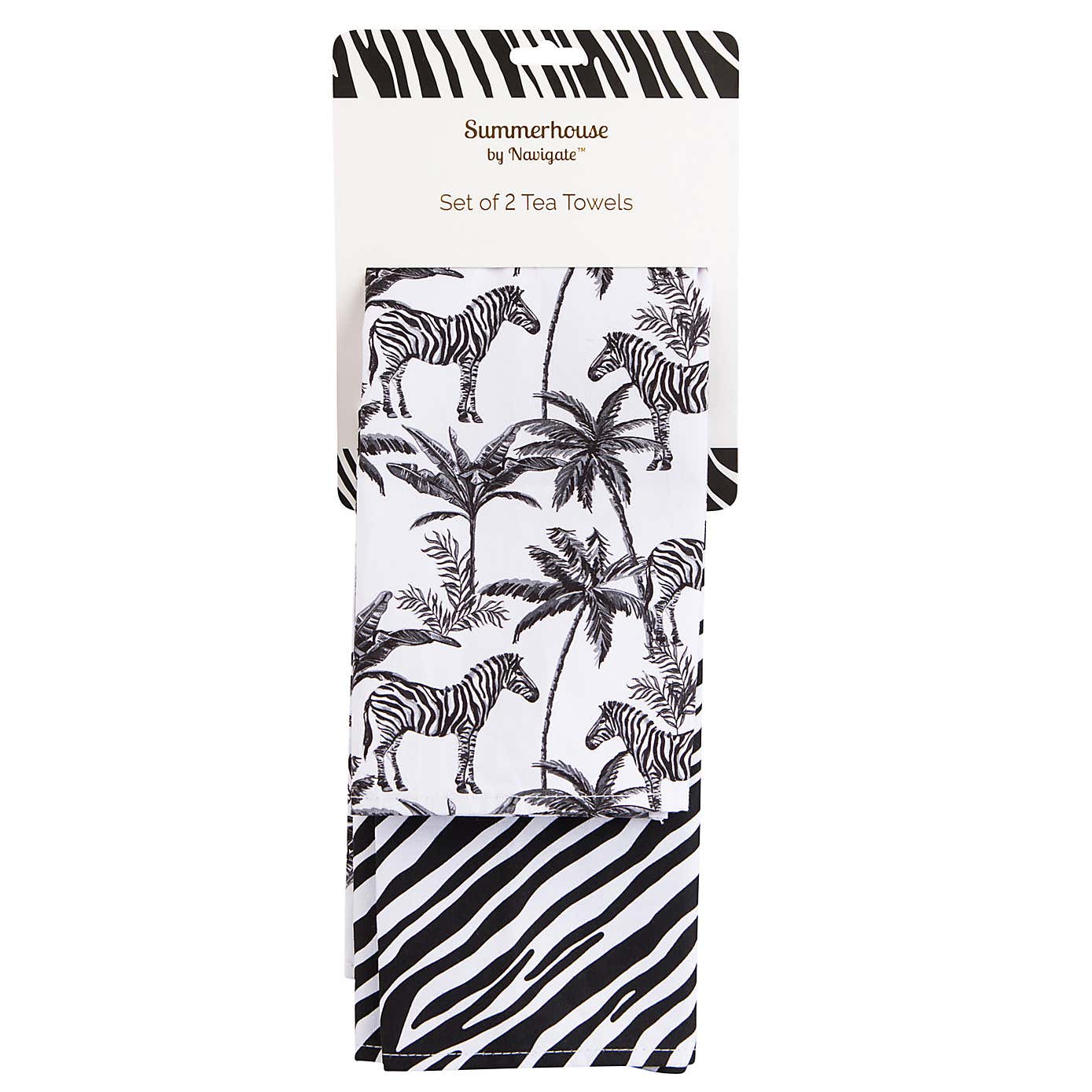 Set of 2 Madagascar Zebra Tea Towels