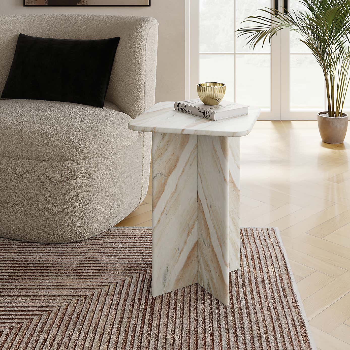 Lana Marble Tall Side Table