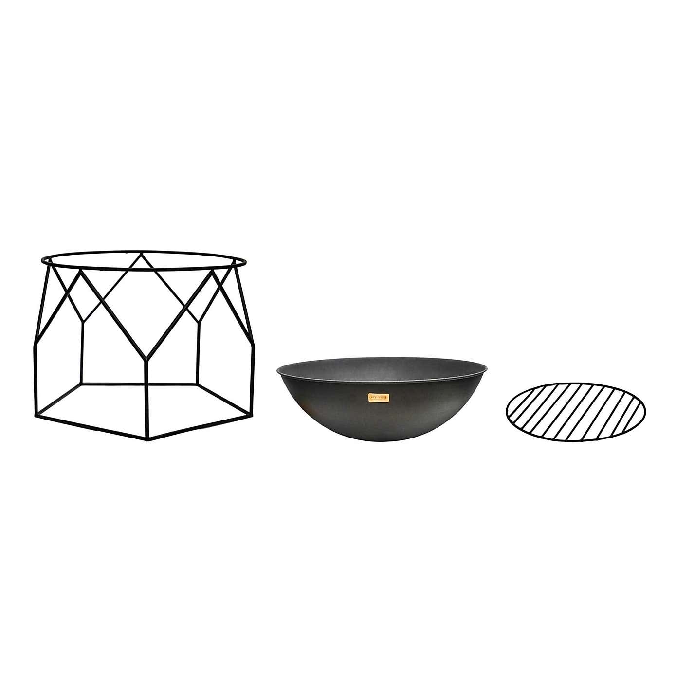 Outdoor Buckingham Black Firebowl