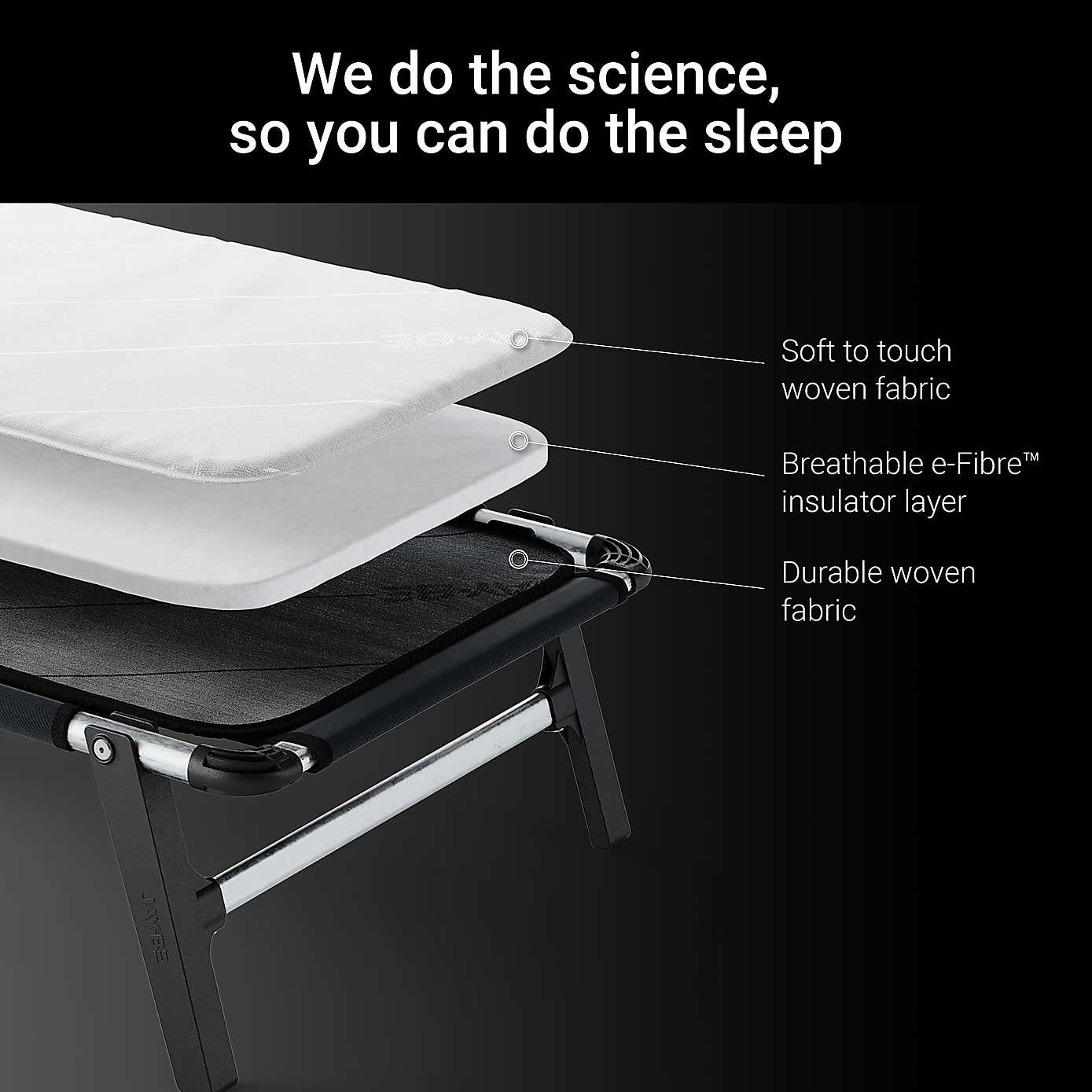 Jay-Be Lite Folding Bed with e-Fibre Insulator Mattress Pad