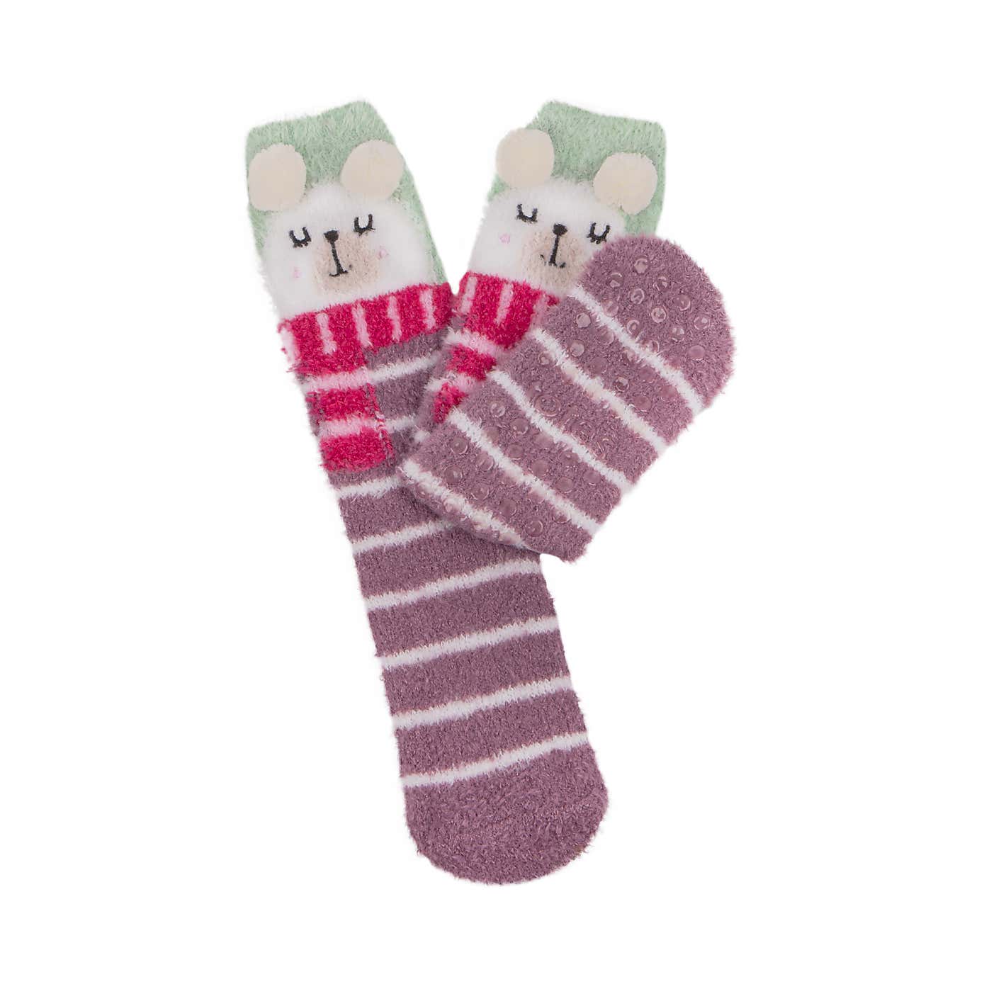 totes Novelty Super Soft Bear Slipper Socks