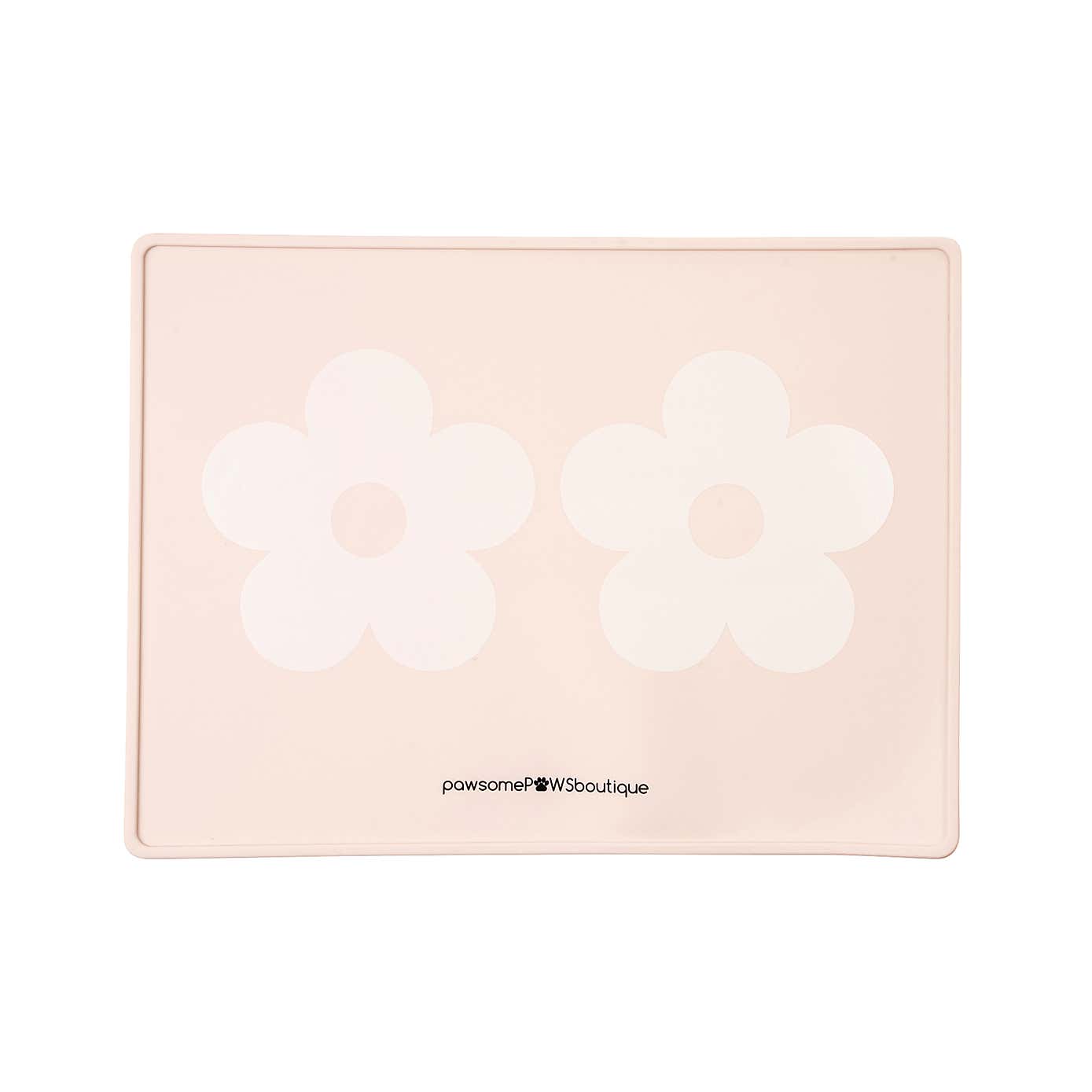 Silicone Pink Flowers Pet Placement Mat