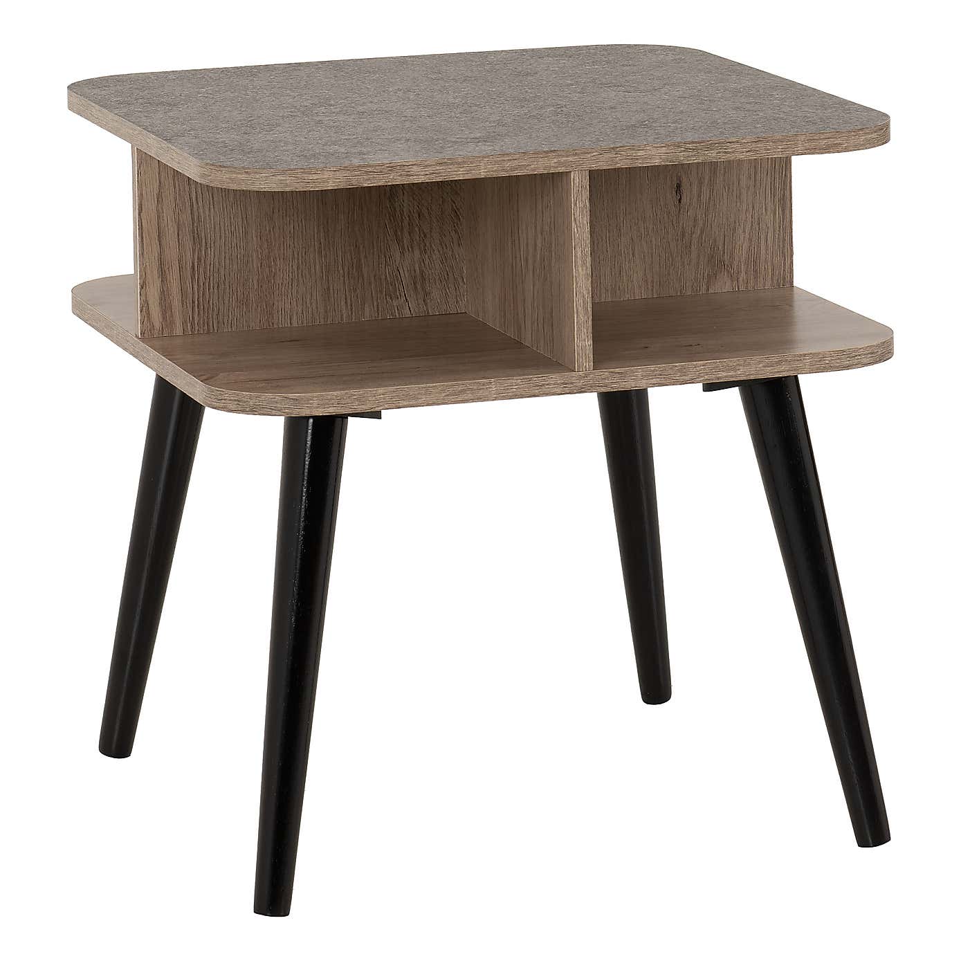 Saxton Side Table, Mid Oak Effect