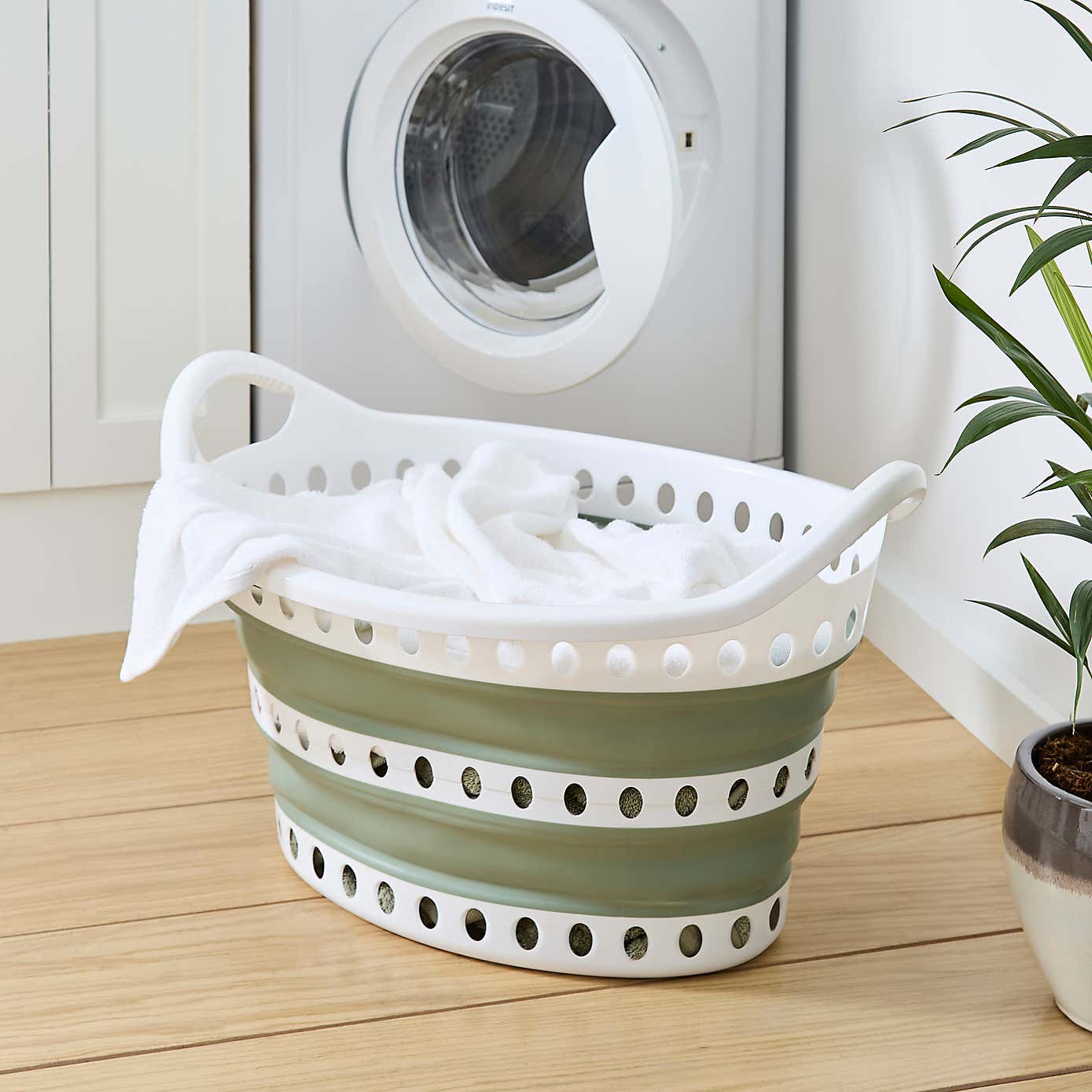 Collapsible Oval Laundry Basket