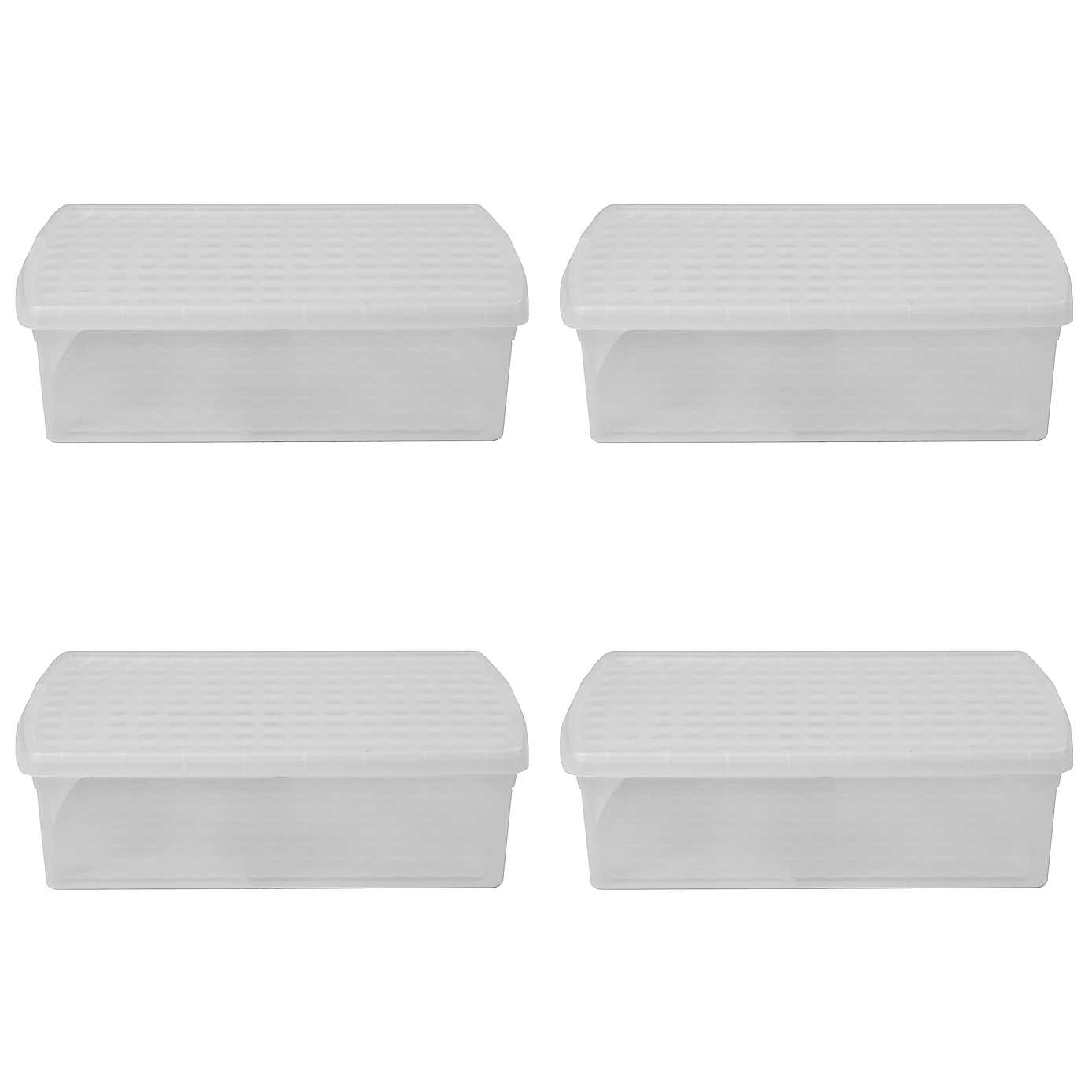 Wham Clip Pack of 4 Rectangle Storage Boxes With Lids