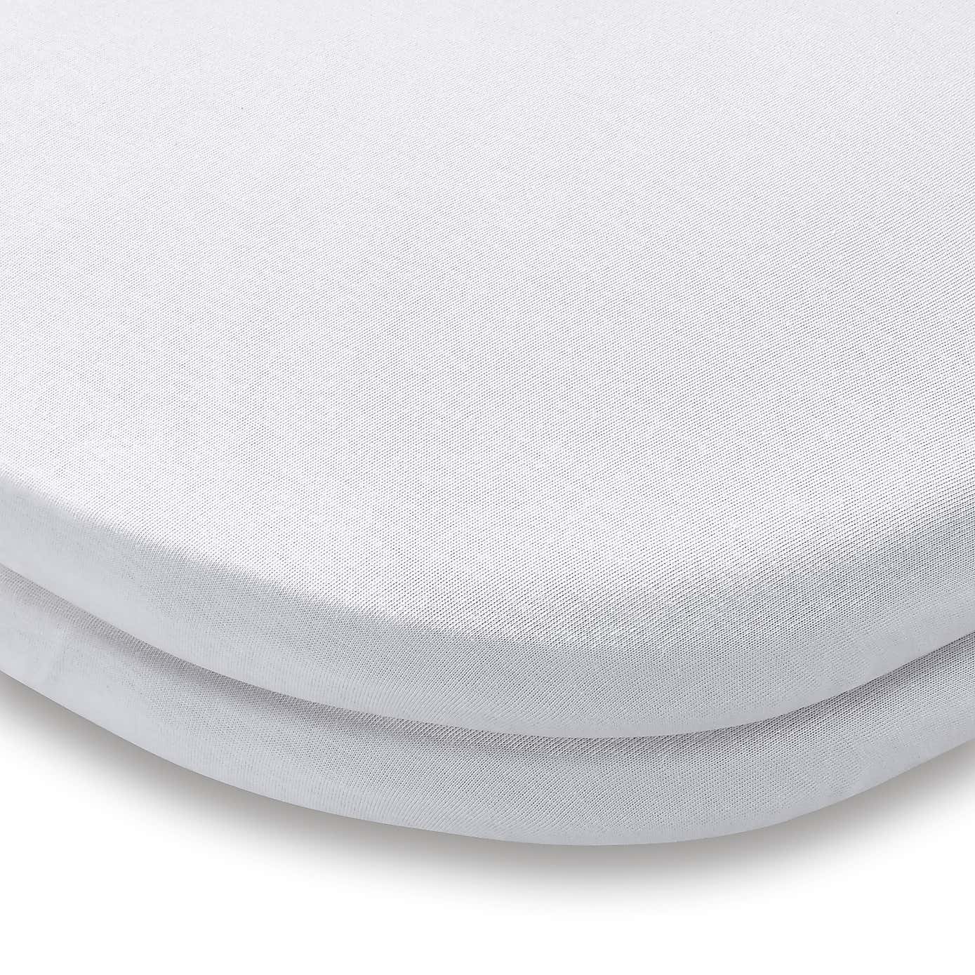 Pack of 2 Jersey White Fitted Crib Sheets