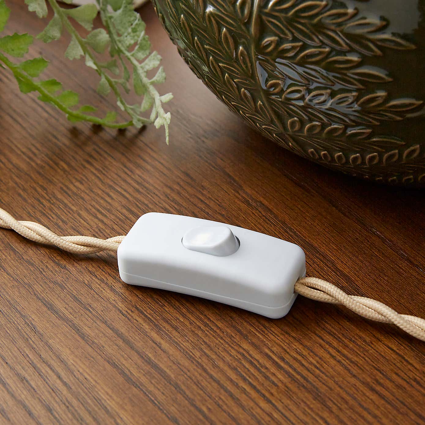 Churchgate Fawsley Fern Embossed Ceramic Table Lamp