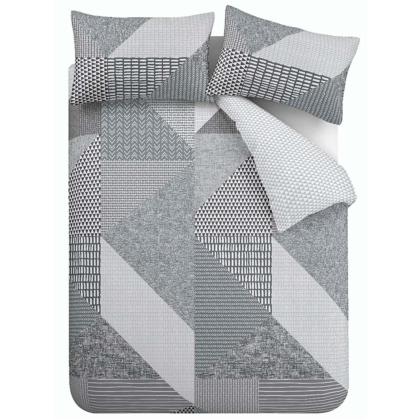 Catherine Lansfield Larsson Geo Reversible Duvet Cover and Pillowcase Set