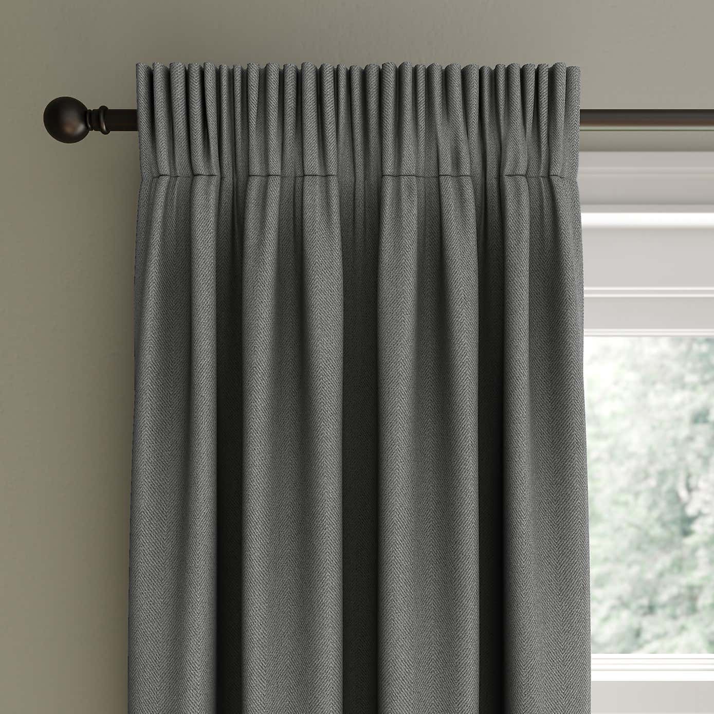 Rotterdam Herringbone Blackout Pencil Pleat Curtains