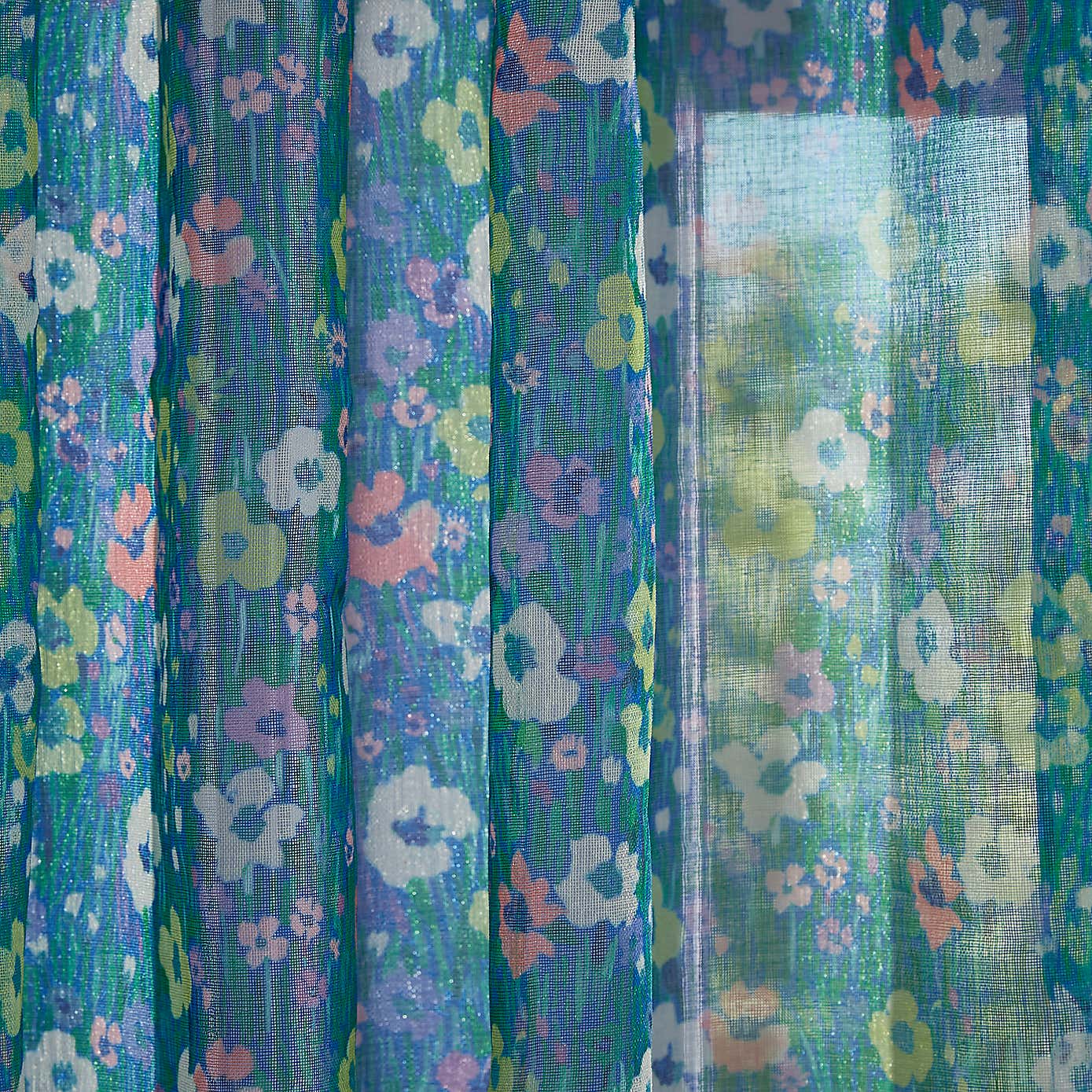 Sophie Robinson Petal Meadow Hidden Tie Top Single Curtain