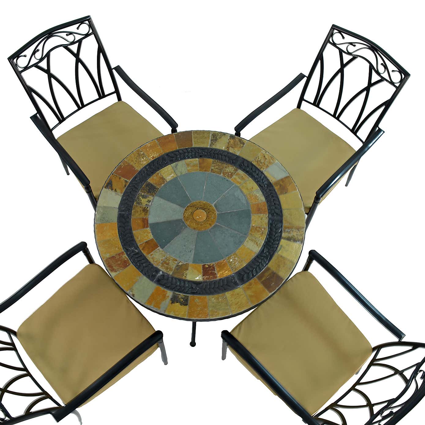 Virginia 91cm Patio Table Set with 4 Austin Chairs