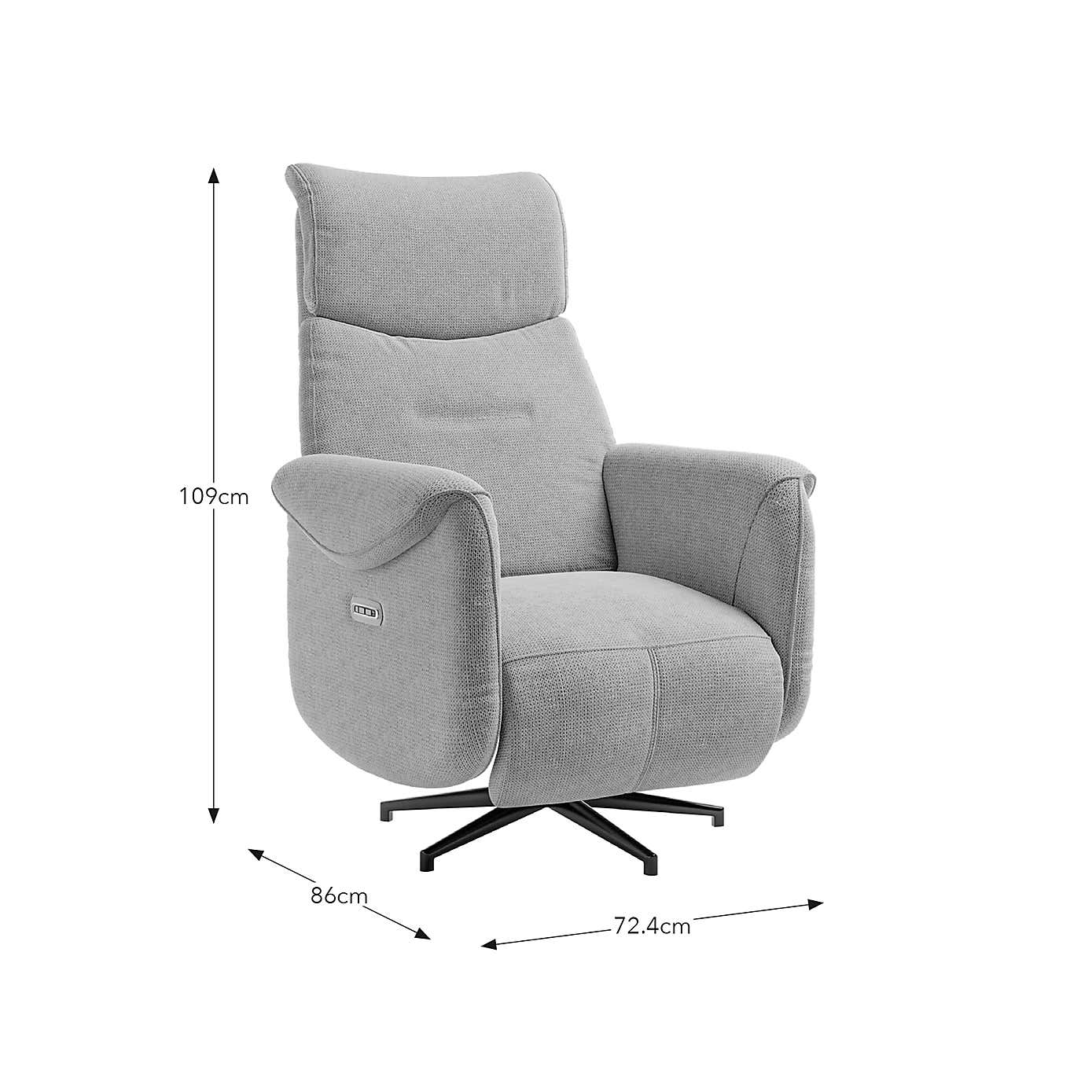 Silas Fabric Recline Swivel Chair