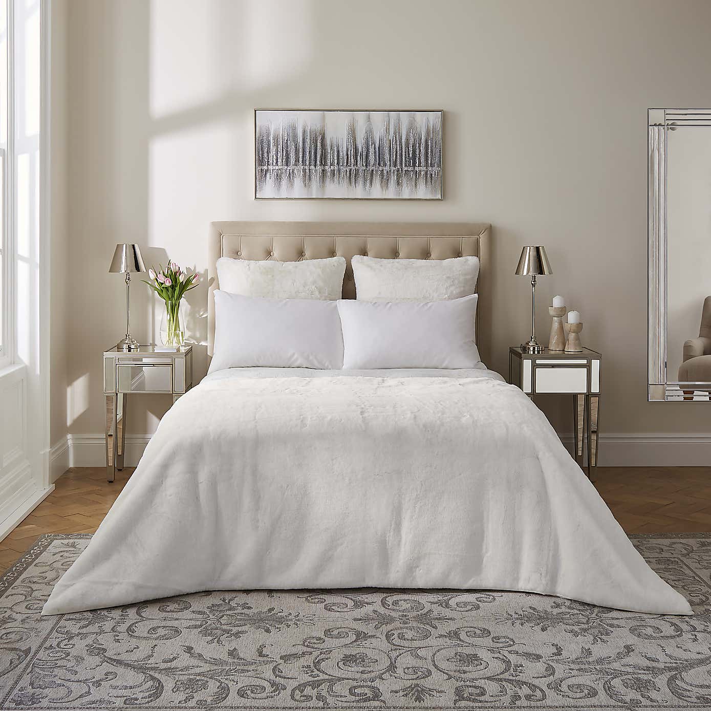 Dorma Purity Faux Fur Bedspread