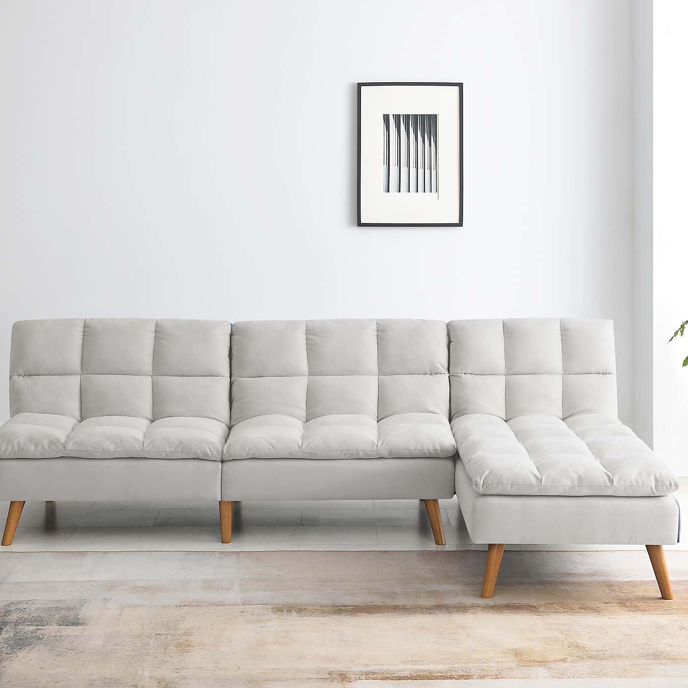 Cloud Fabric Corner Double Sofa Bed