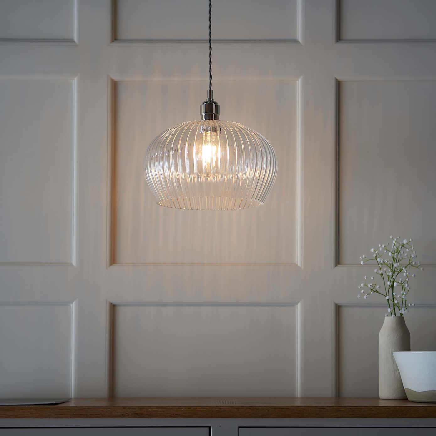 Vogue Sturt Ribbed Adjustable Pendant Light