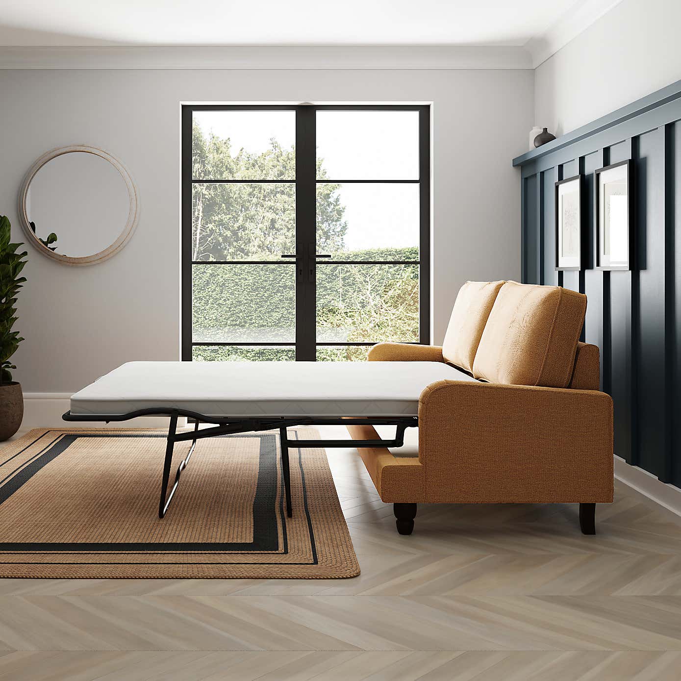 Beatrice Tonal Chenille 3 Seater Double Sofa Bed