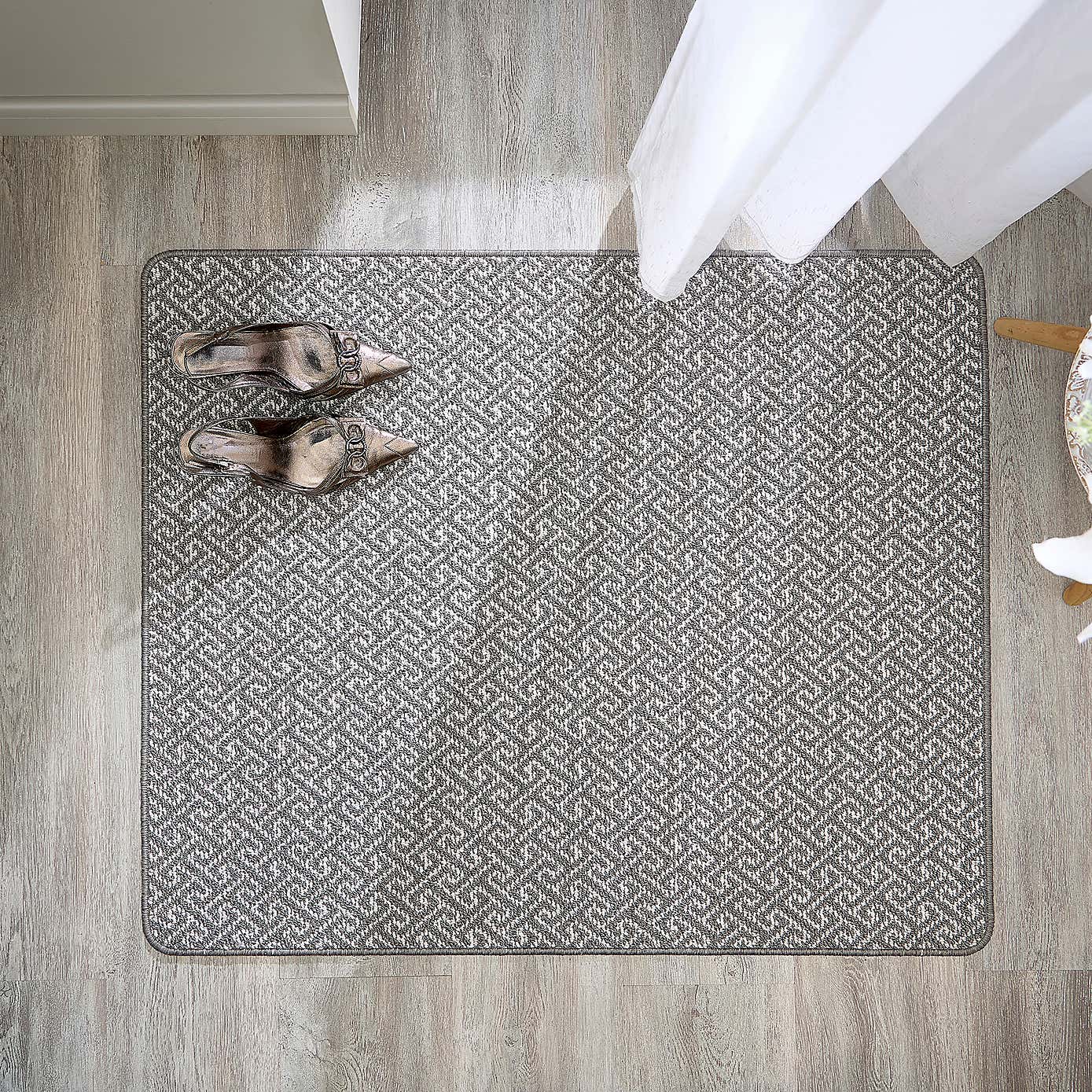 Marvel Boucle Greek Key Washable Doormat