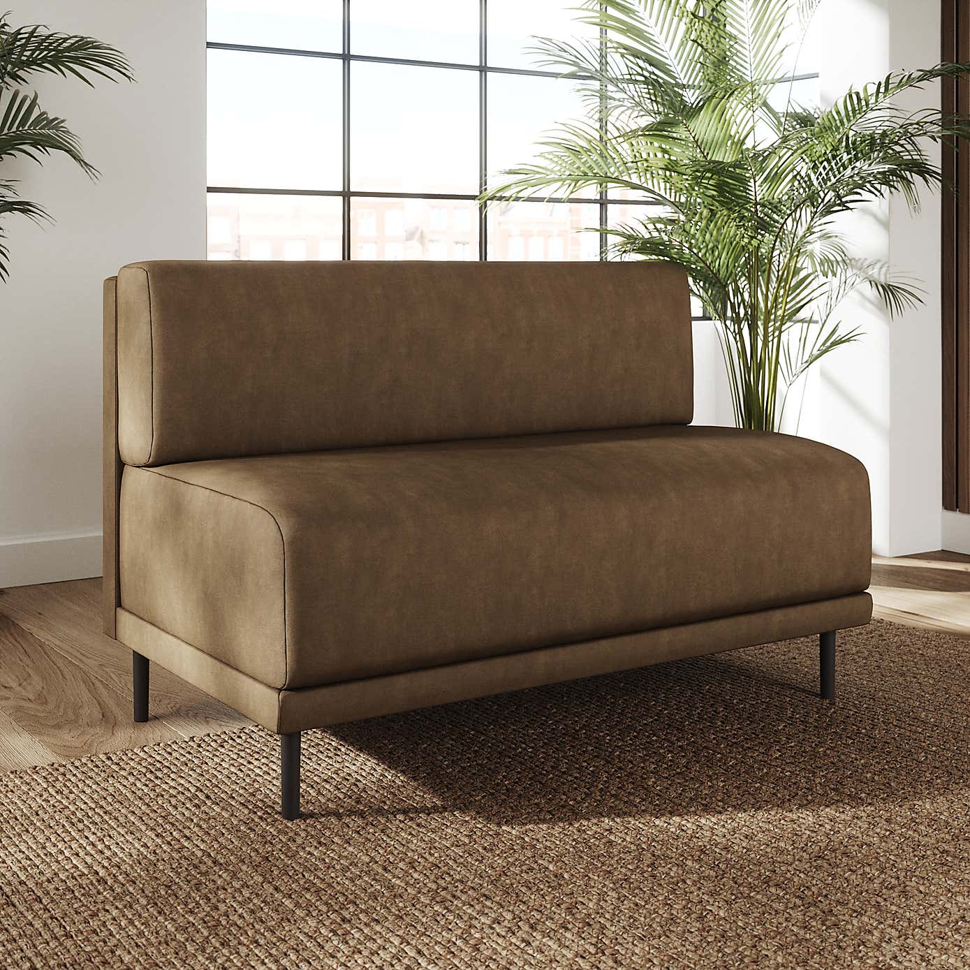 Mae Long Dining Bench, Faux Leather