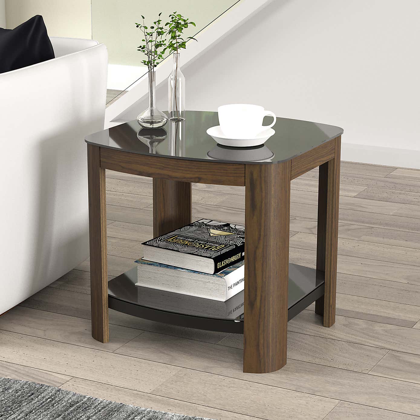 Affinity Real Curved Wood Side Table
