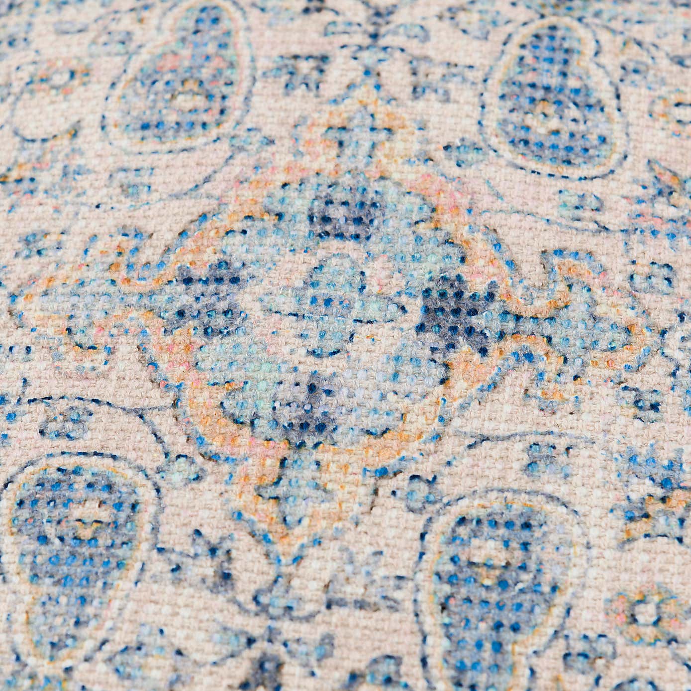 Printed Oriental Cube Pouffe