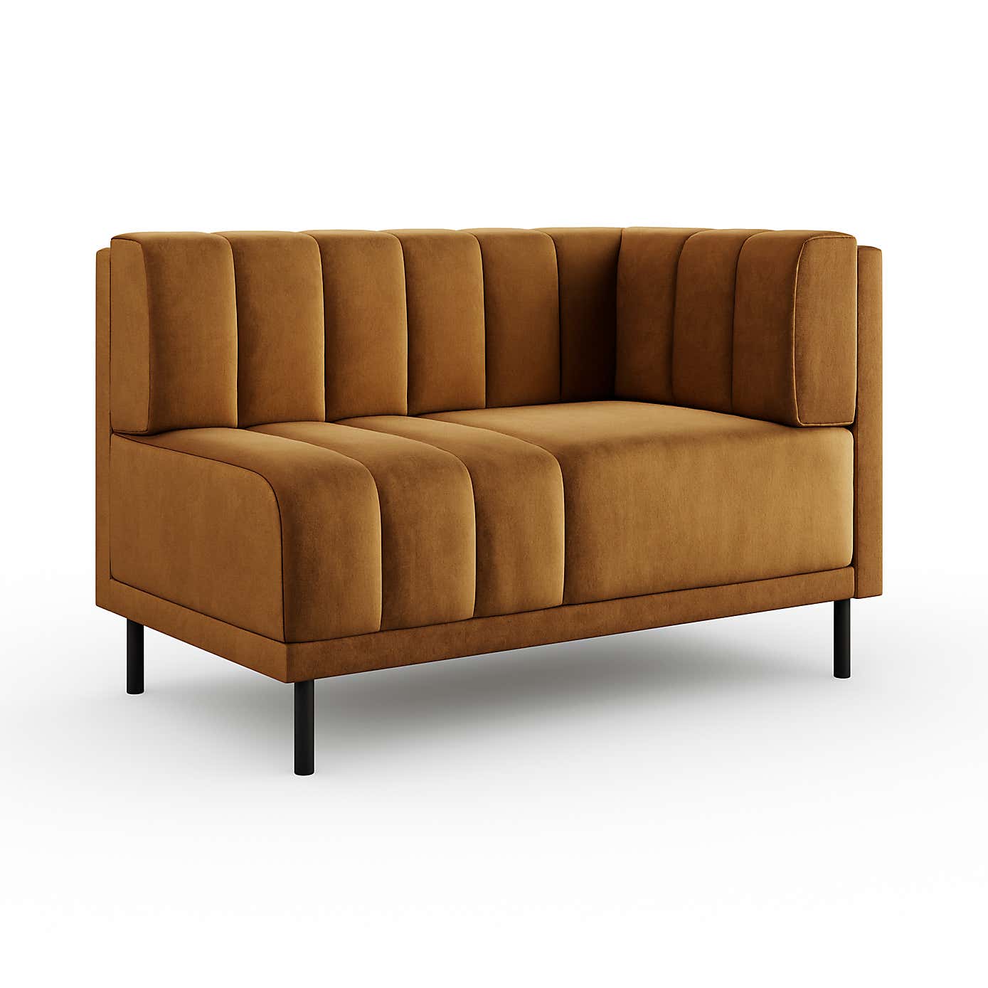 Amali Corner Dining Bench, Matte Plush Velvet