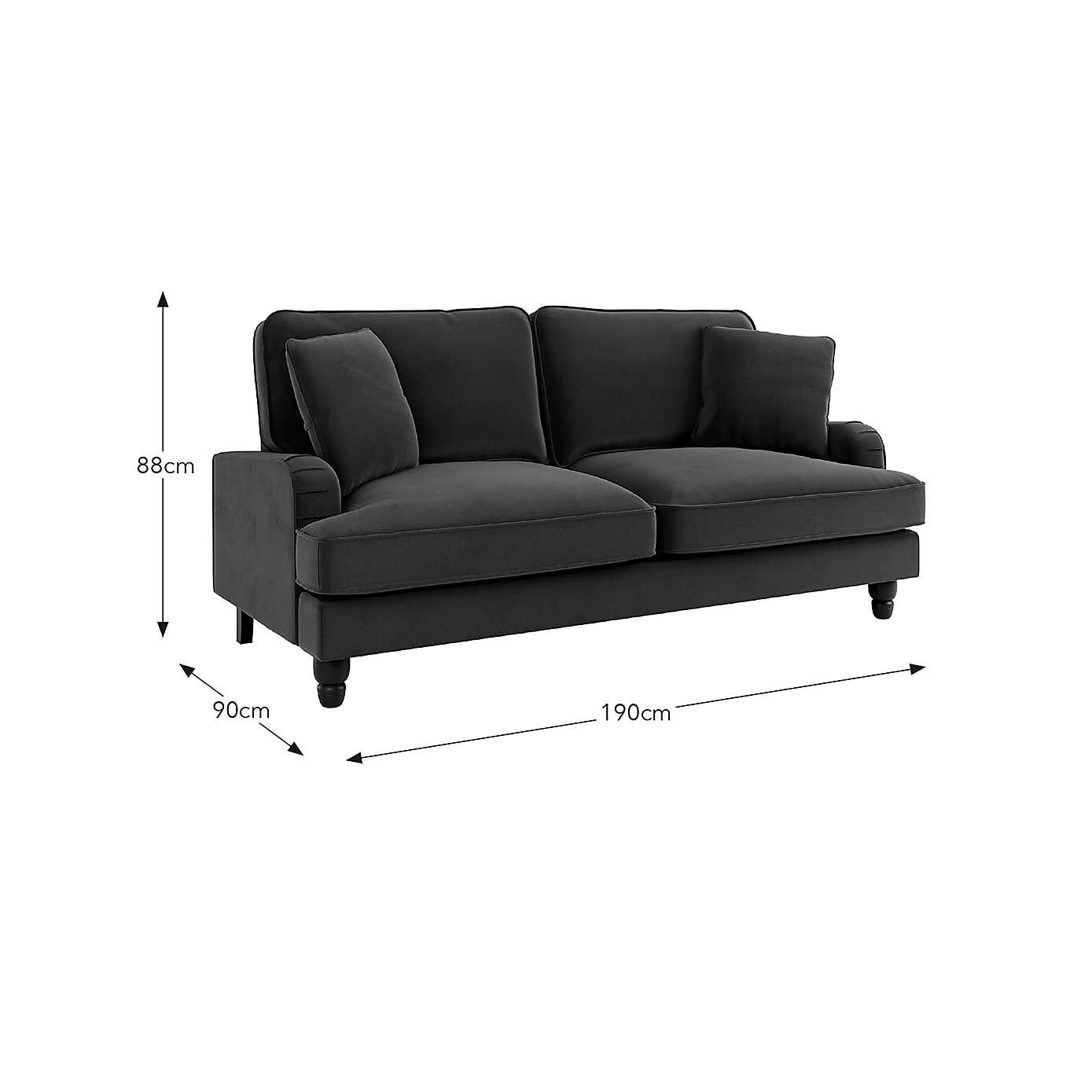 Beatrice Velvet 3 Seater Sofa