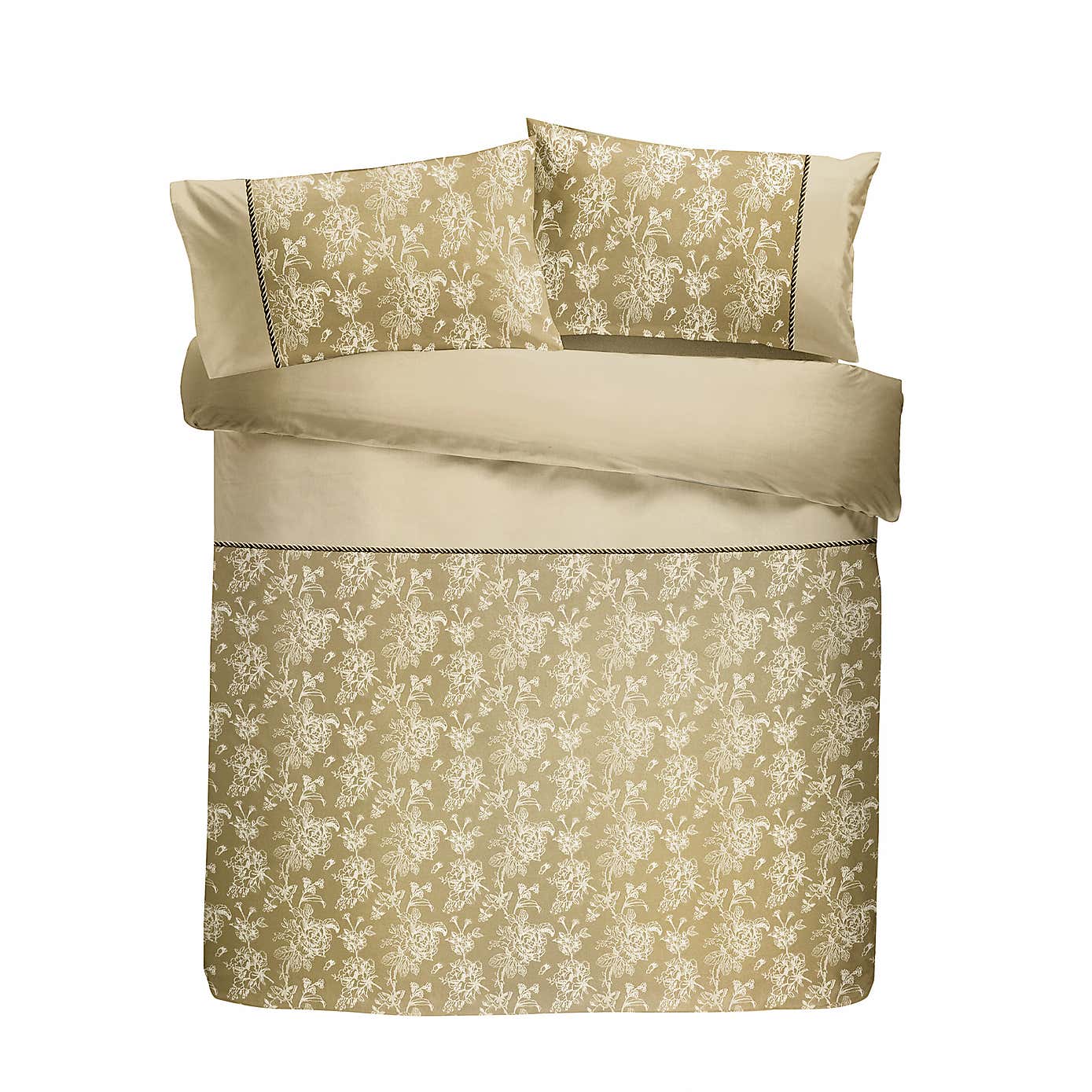 Dreams and Drapes Woven Jasmine Duvet Cover and Pillowcase Set