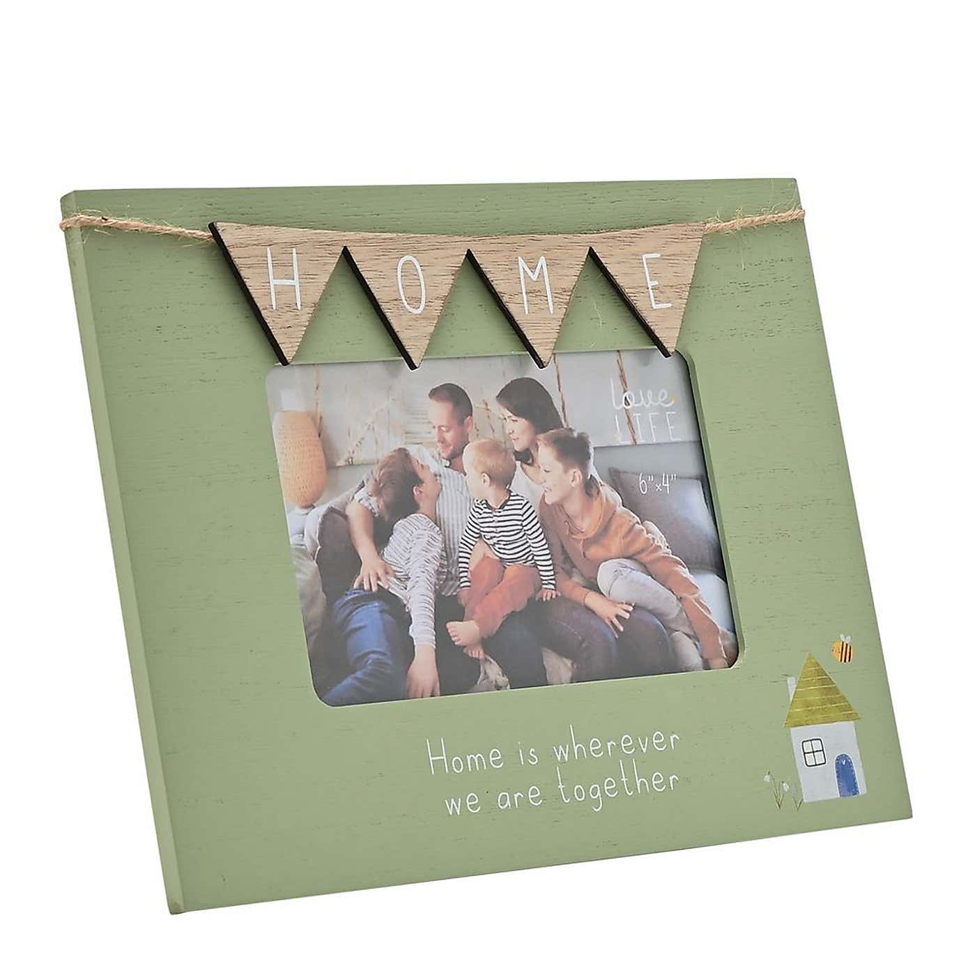 Home Green Bunting Photo Frame