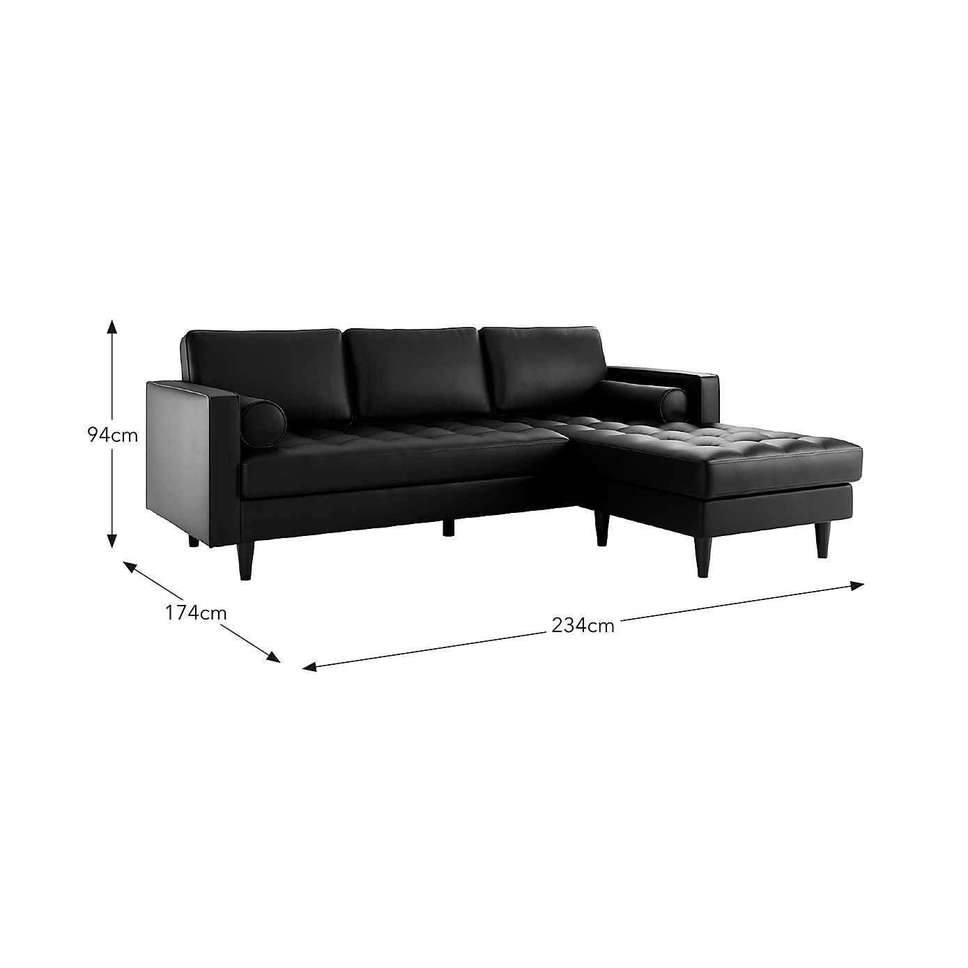 Zoe Faux Leather Right Hand Corner Sofa