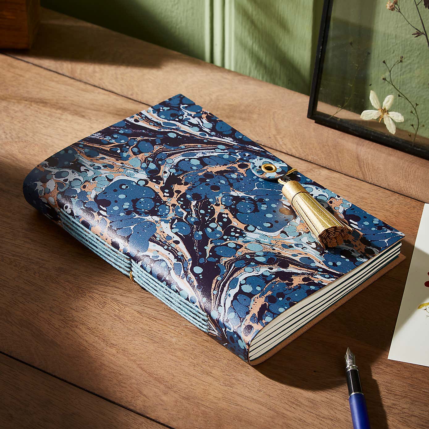 Recycled Leather Marble Notebook