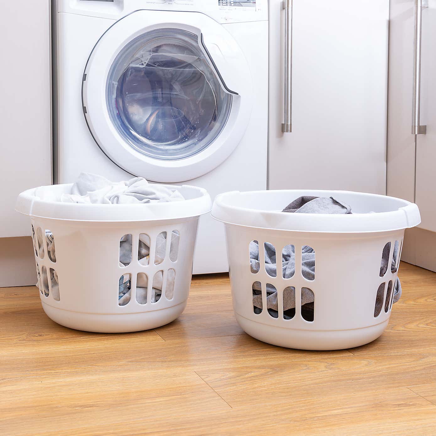 Wham Casa Set of 2 Round Plastic Laundry Baskets