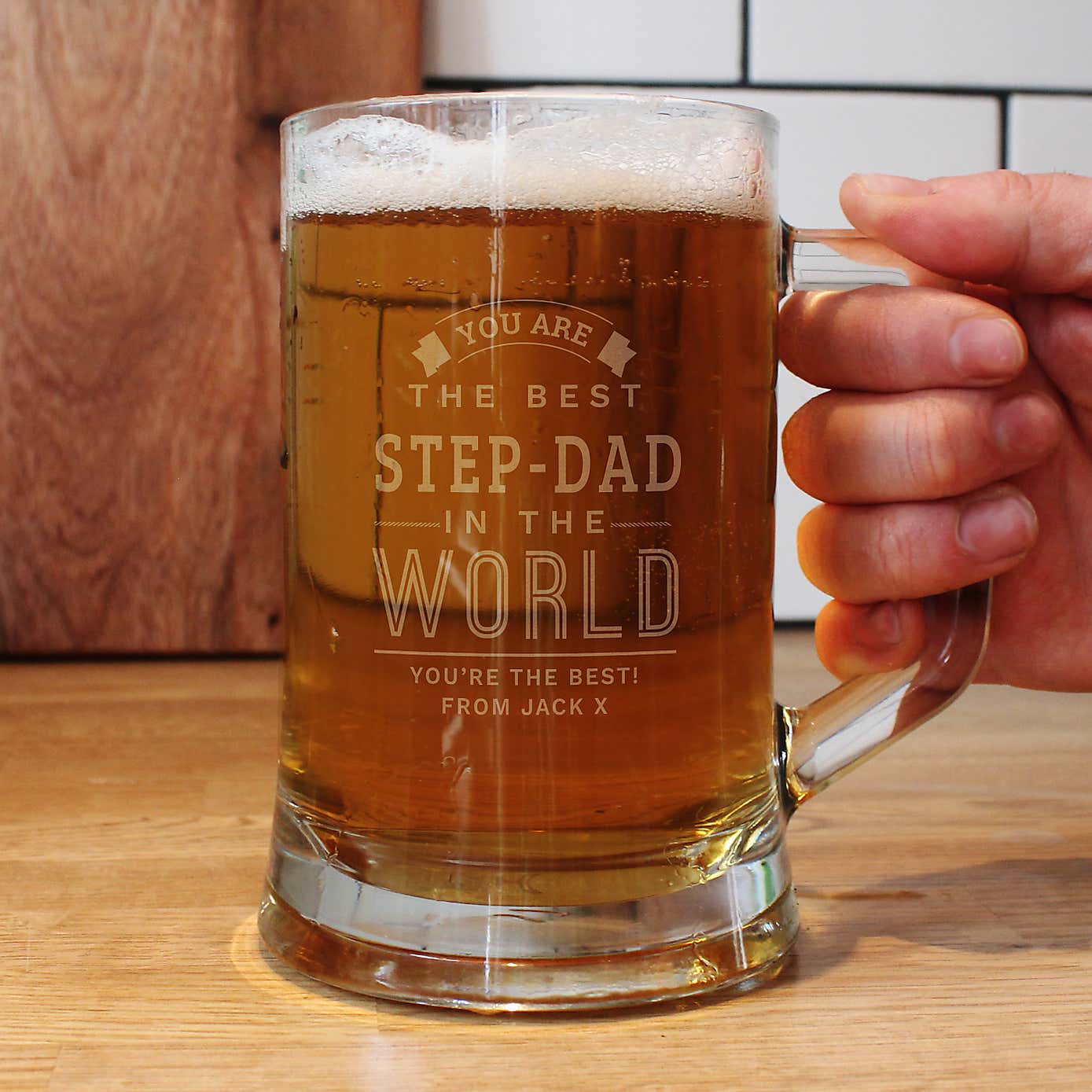 Personalised Best in The World Stern Pint Tankard