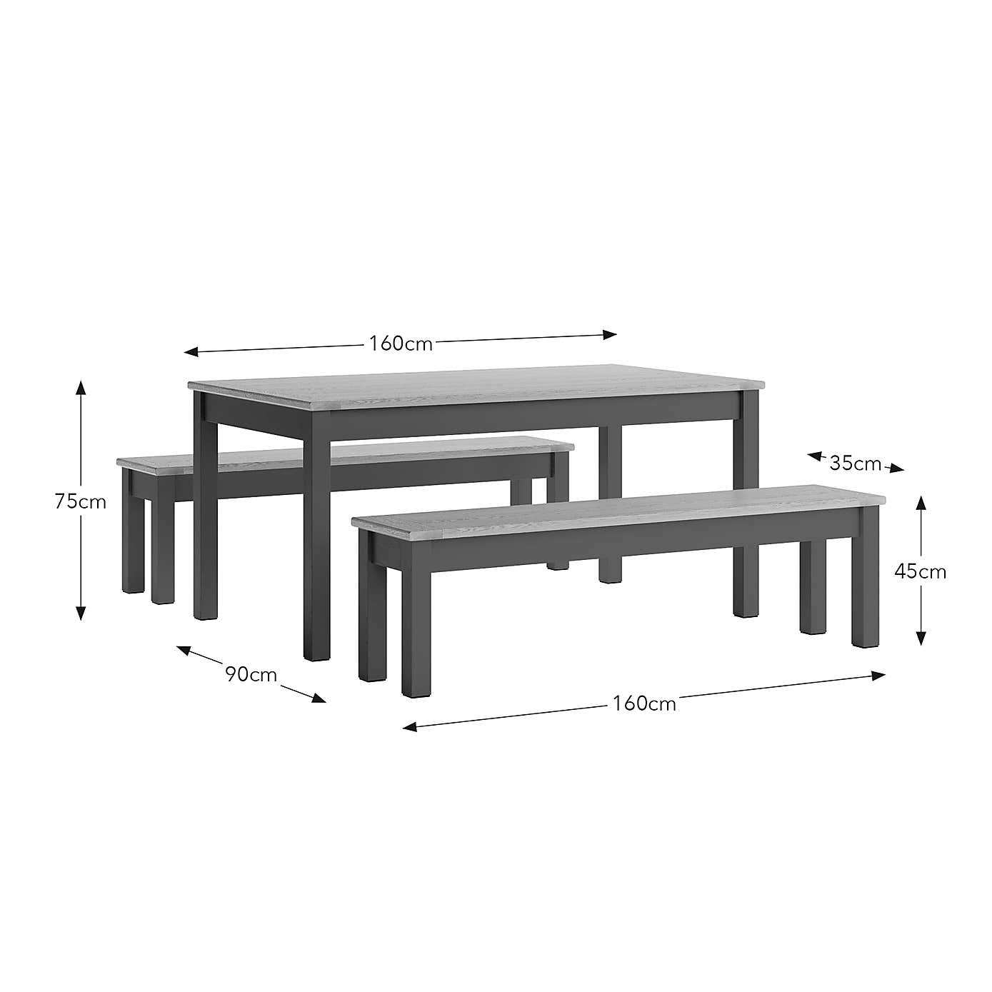 Olney 6 Seater Dining Table and Bench Set