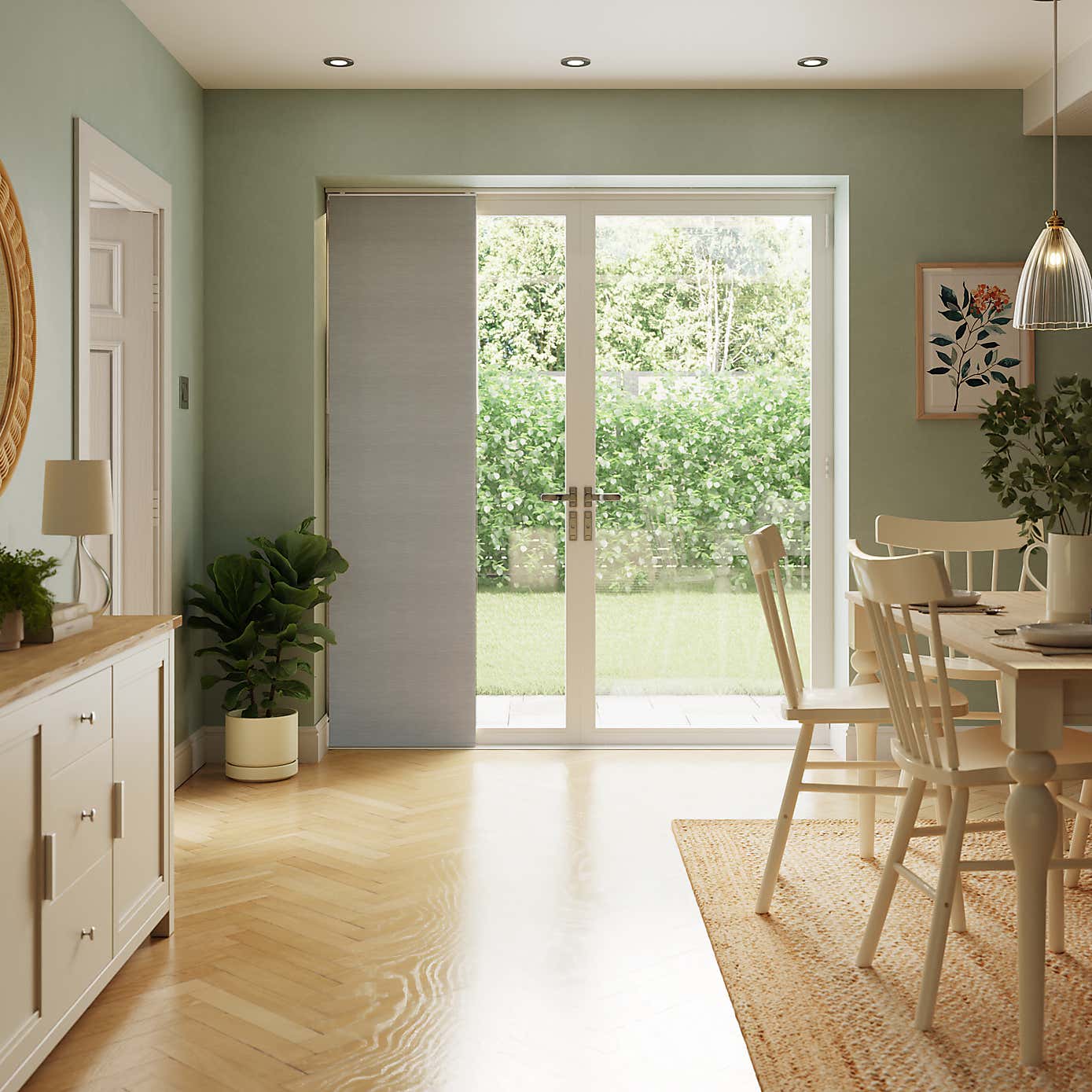 Stria Grey Panel Blind 210x244