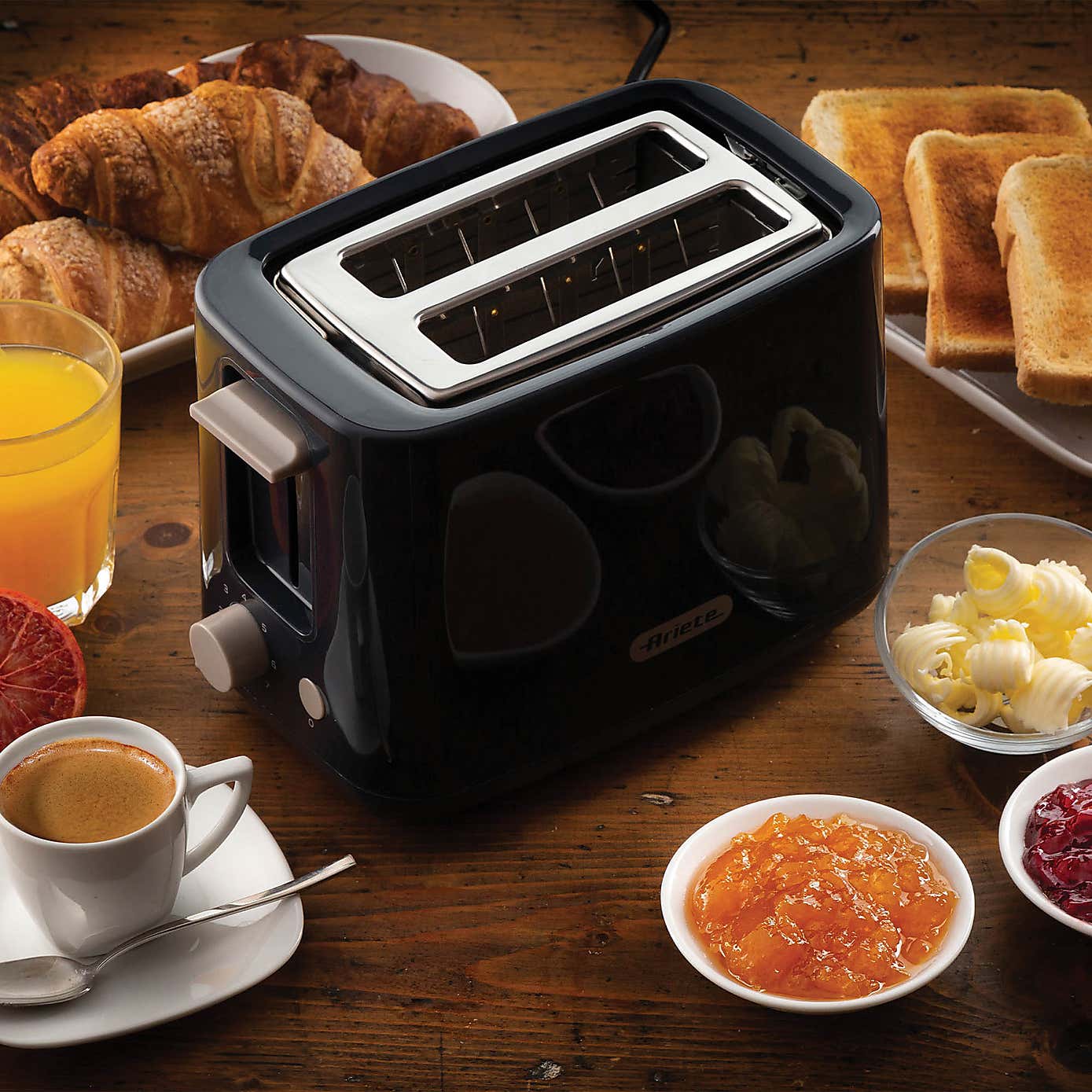 Ariete Breakfast Line 2 Slice Dark Grey Toaster
