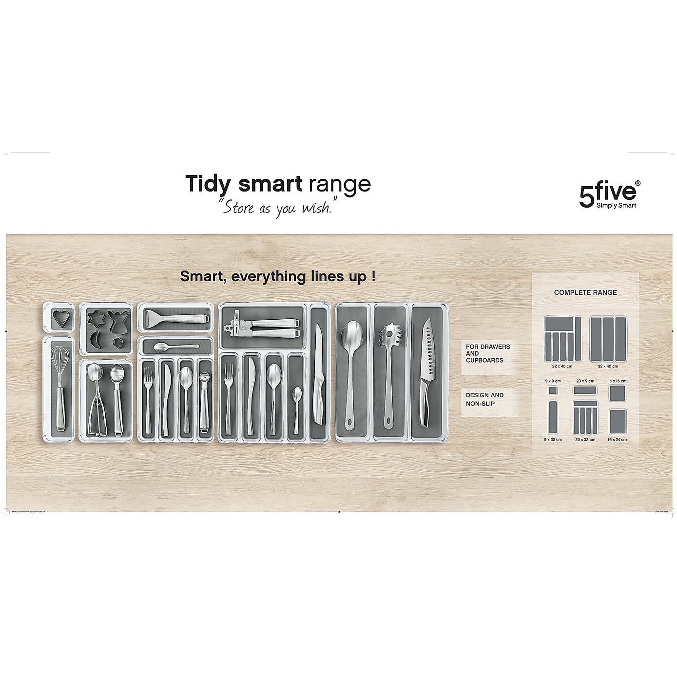 Set of 3 Large Square Drawer Organisers