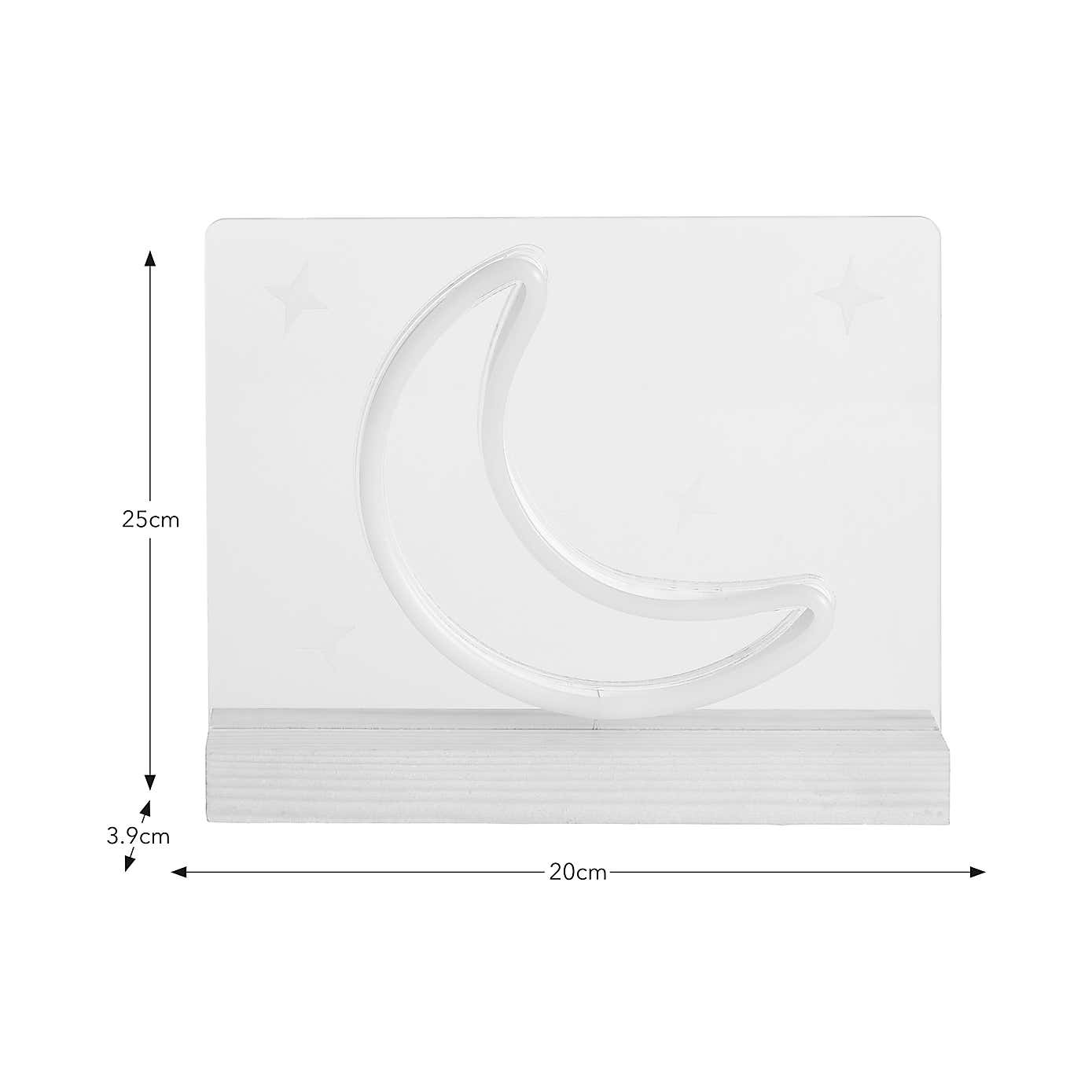 Moon and Stars Neon Table Light