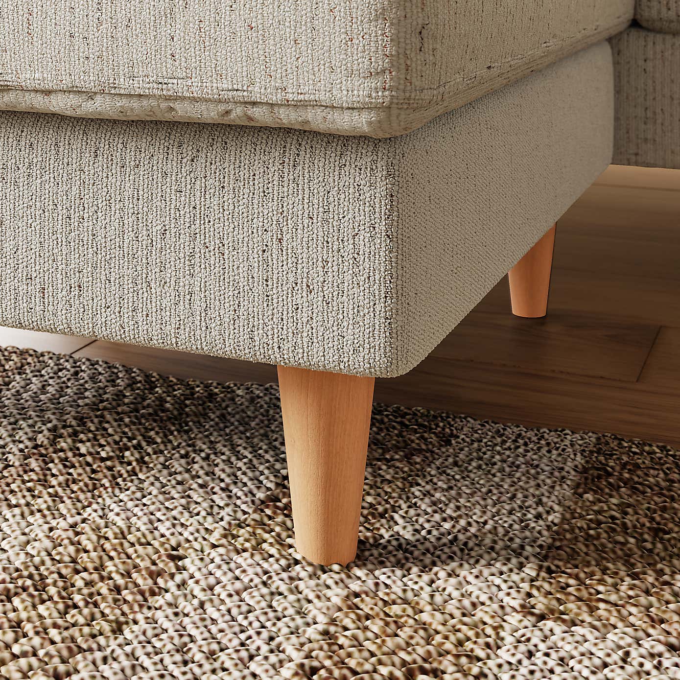 Zoe Boucle Fleck Corner Chaise Sofa