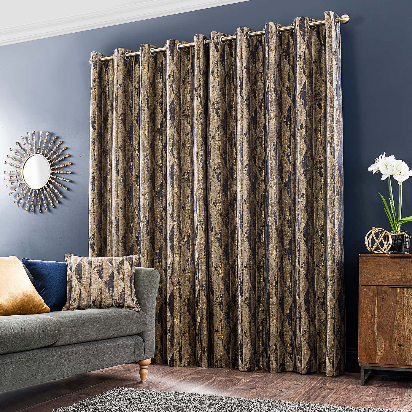 Luxor Metallic Eyelet Curtains