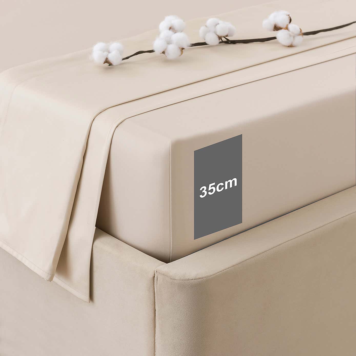 Dorma 300 Thread Count 100% Cotton Sateen Plain Fitted Sheet