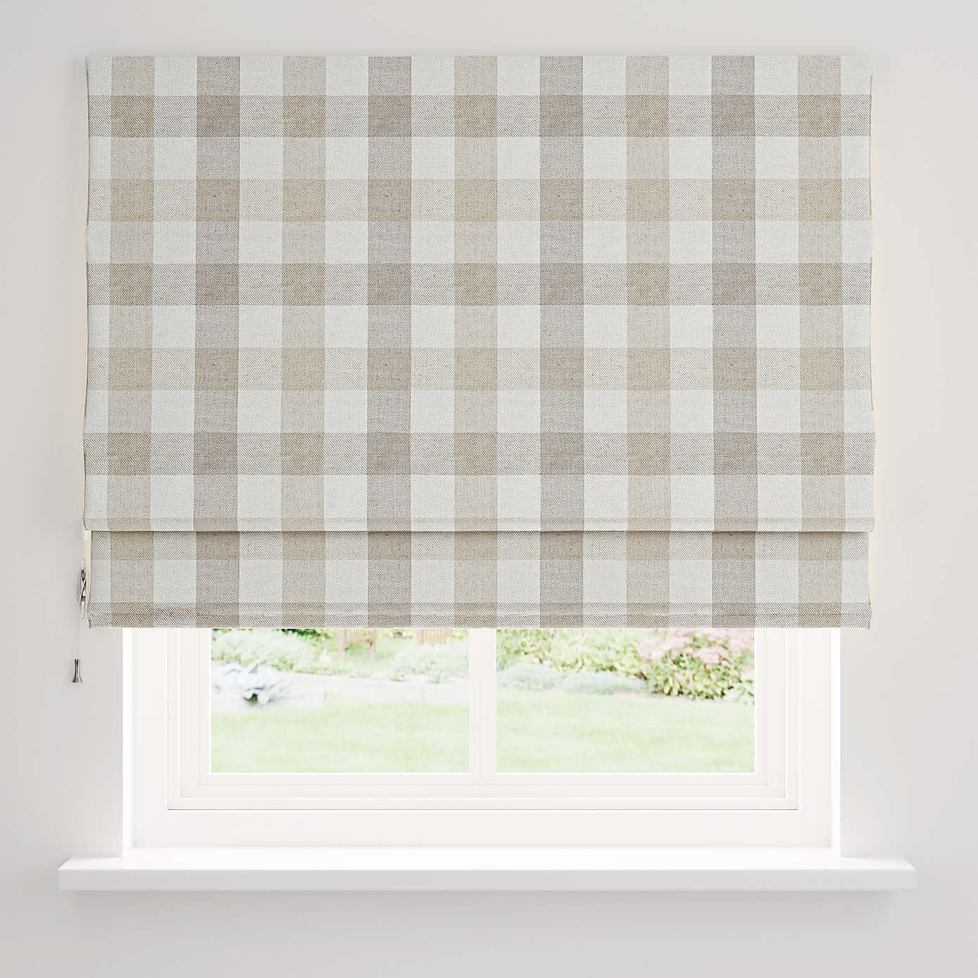 Large Check Roman Blind