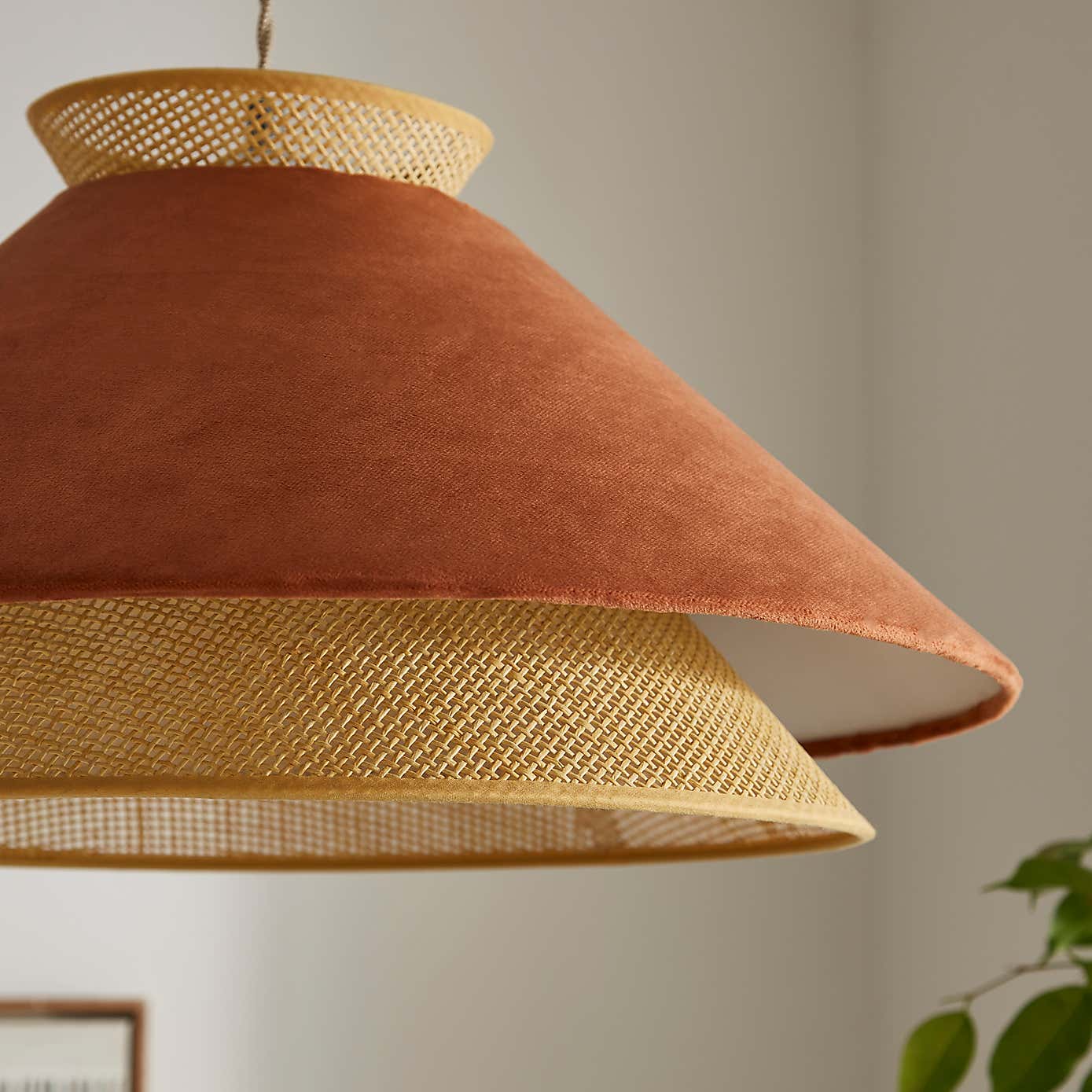 Phuket Recycled Velvet Rattan Lamp Shade