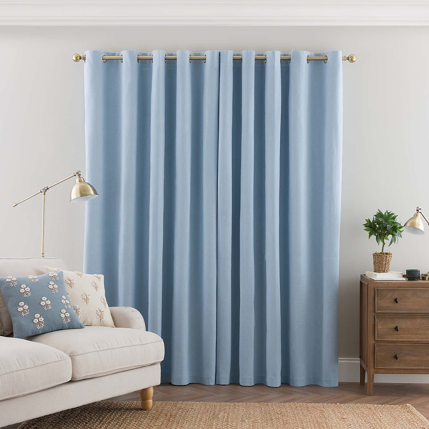 Luna Brushed Blackout Eyelet Curtains